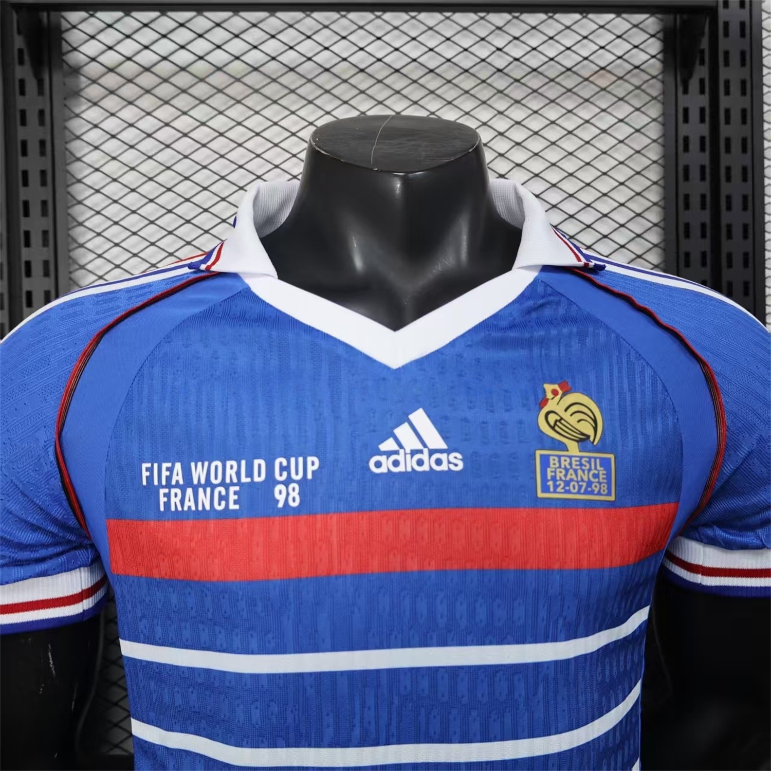 Retro France 1998 Home Blue Jersey - Player Version - UnitedFutballJersey