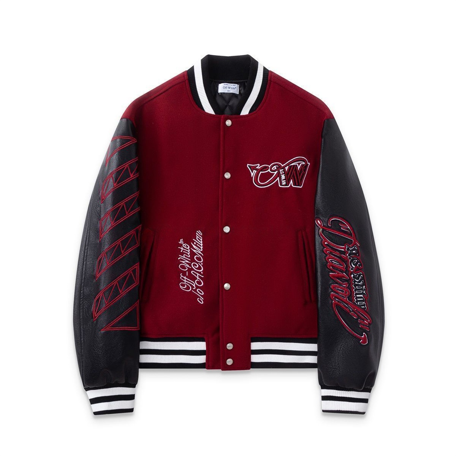 AC Milan 25-26 Off-White Warm Windbreaker Jacket - Wine Red And Black - UnitedFutballJersey