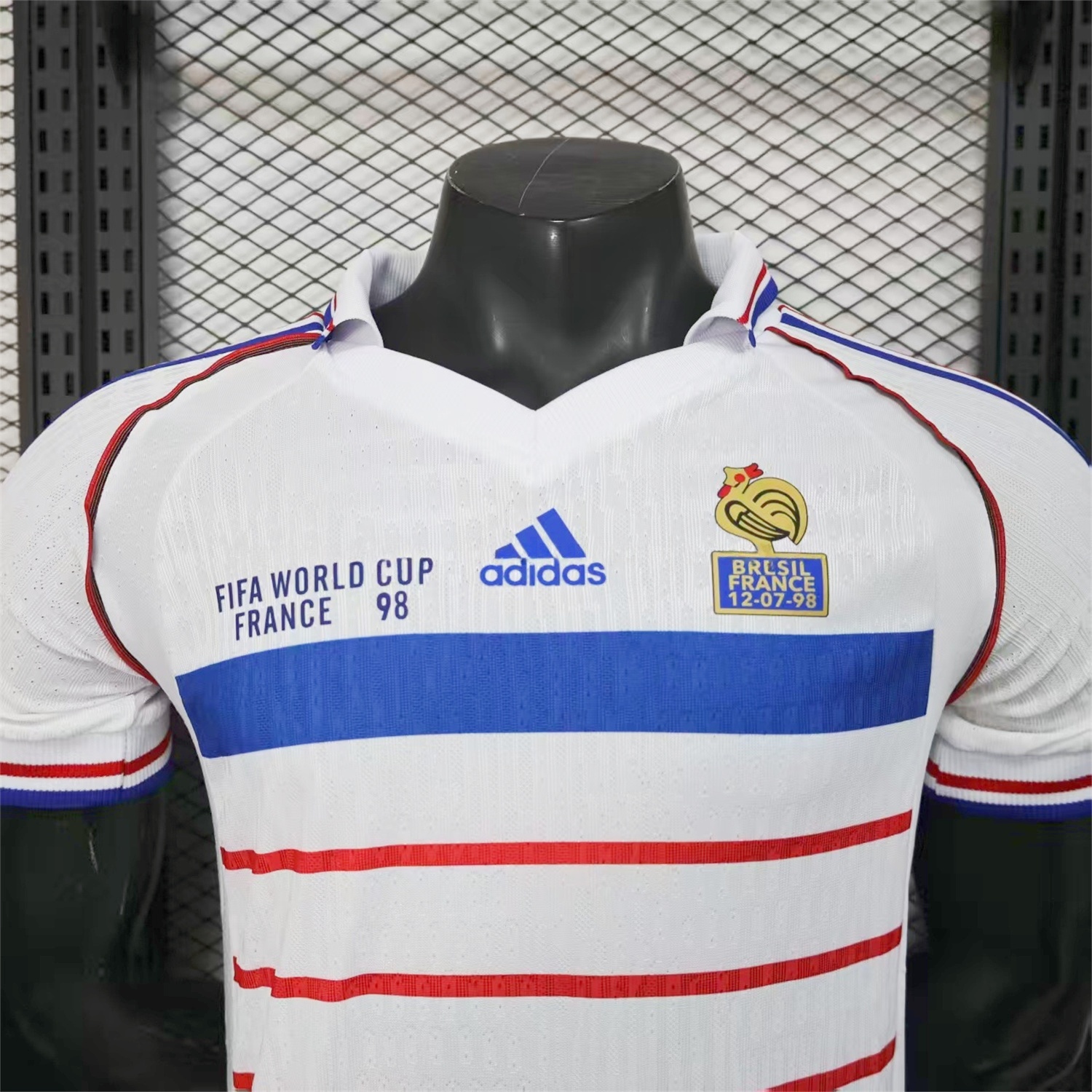 Retro France 1998 Away White Jersey - Player Version - UnitedFutballJersey