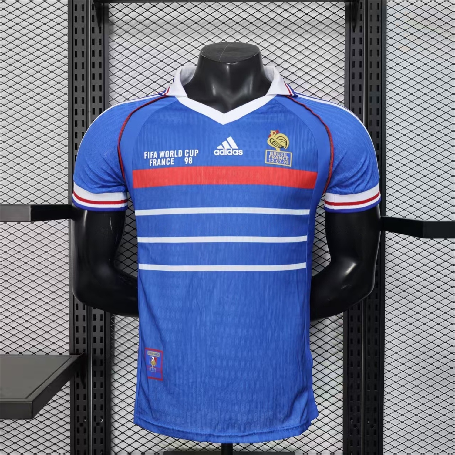 Retro France 1998 Home Blue Jersey - Player Version - UnitedFutballJersey