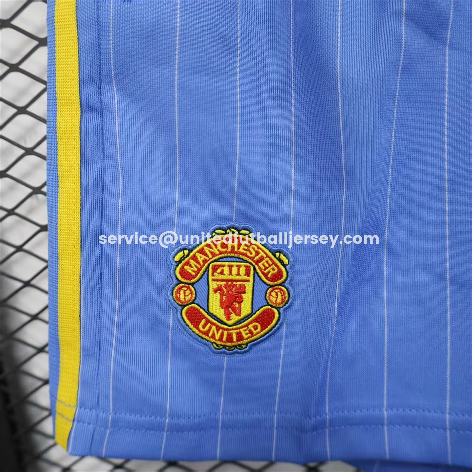 Manchester United 25-26 Trefoil Blue Travel Shorts - Player Version - UnitedFutballJersey