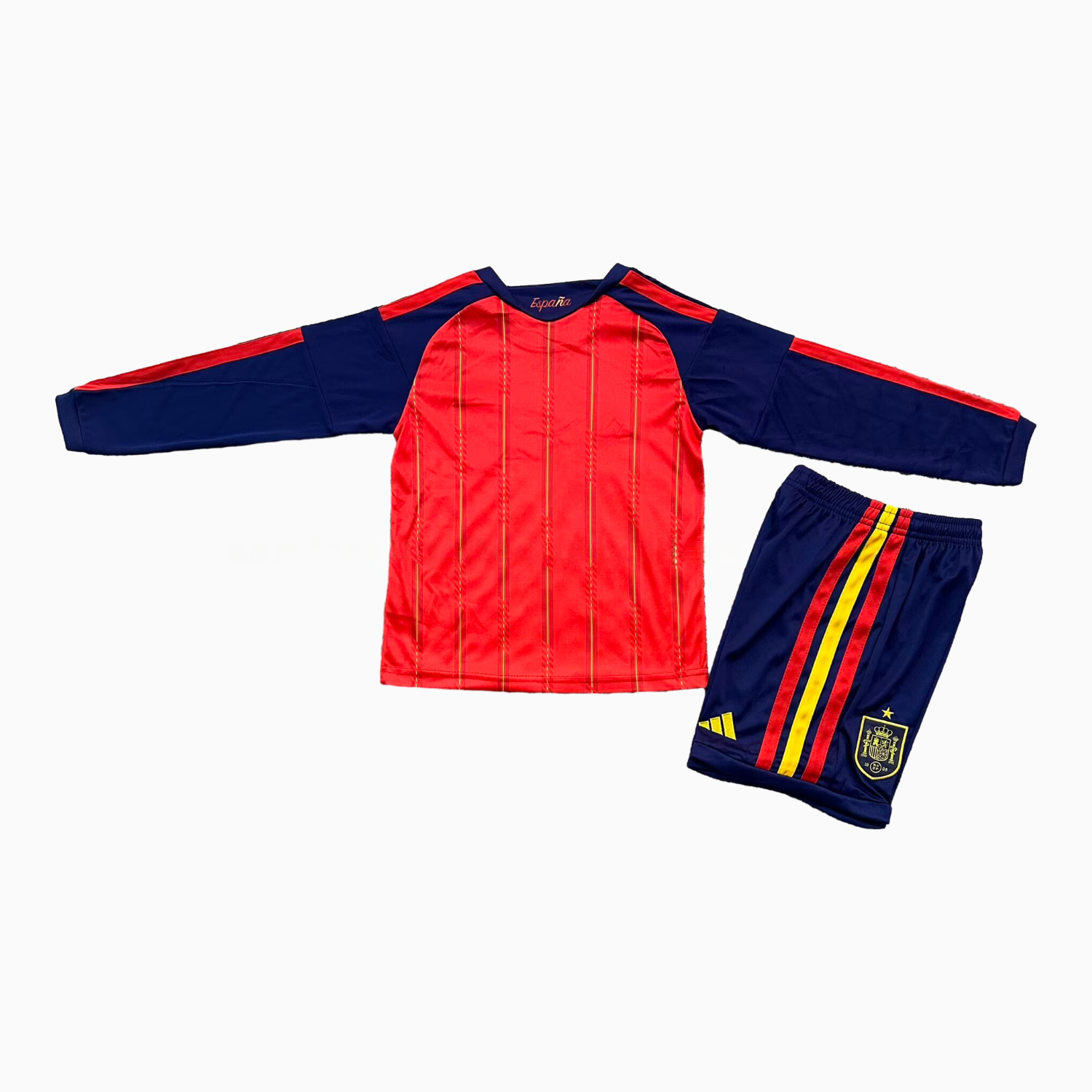 Spain 2026 Home Long Sleeves Kids Kit - UnitedFutballJersey