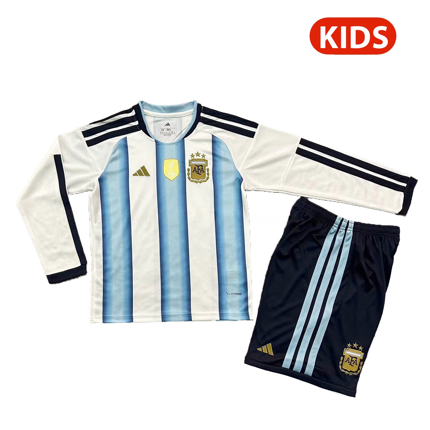 Argentina 2026 Home Long Sleeves Kids Kit - UnitedFutballJersey