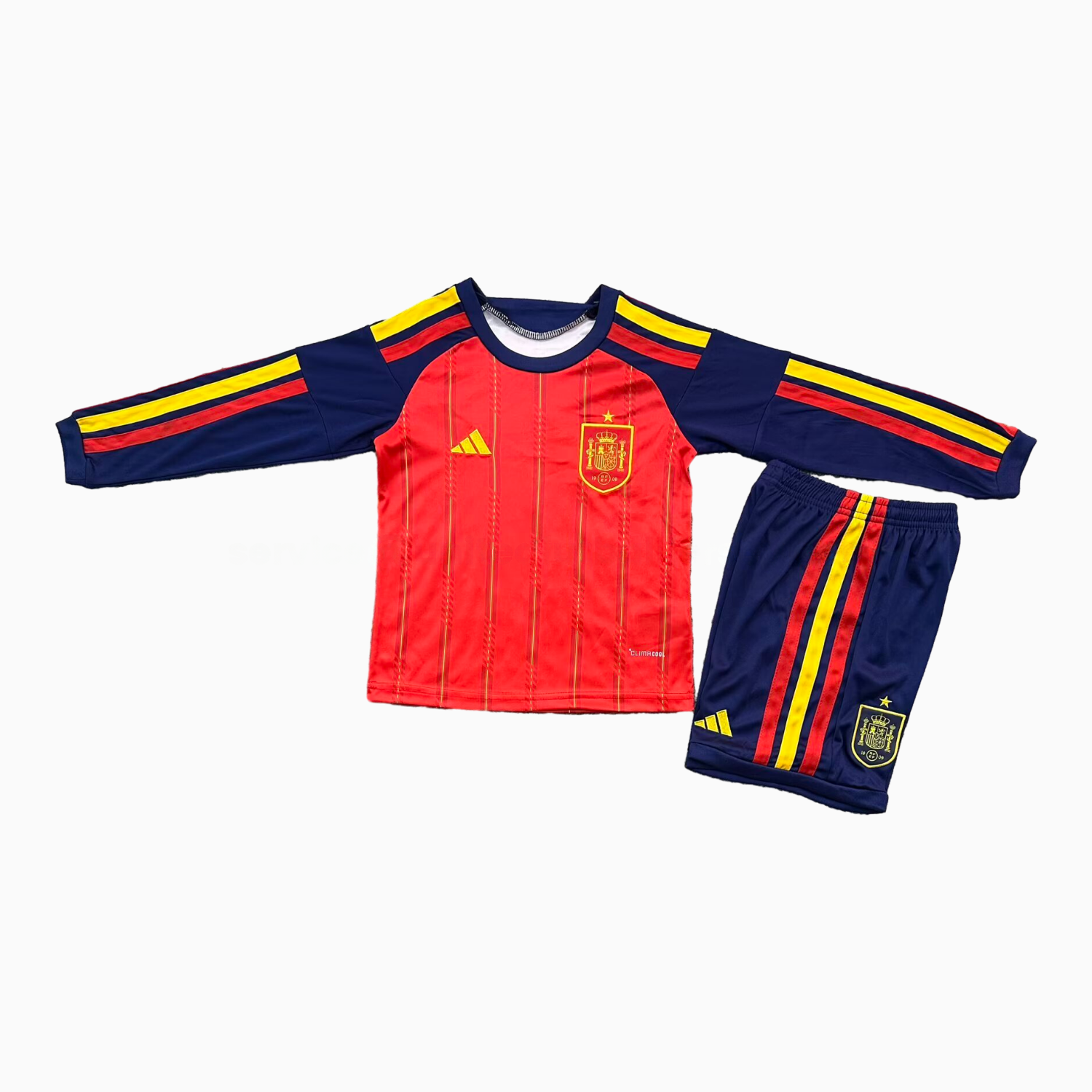 Spain 2026 Home Long Sleeves Kids Kit - UnitedFutballJersey