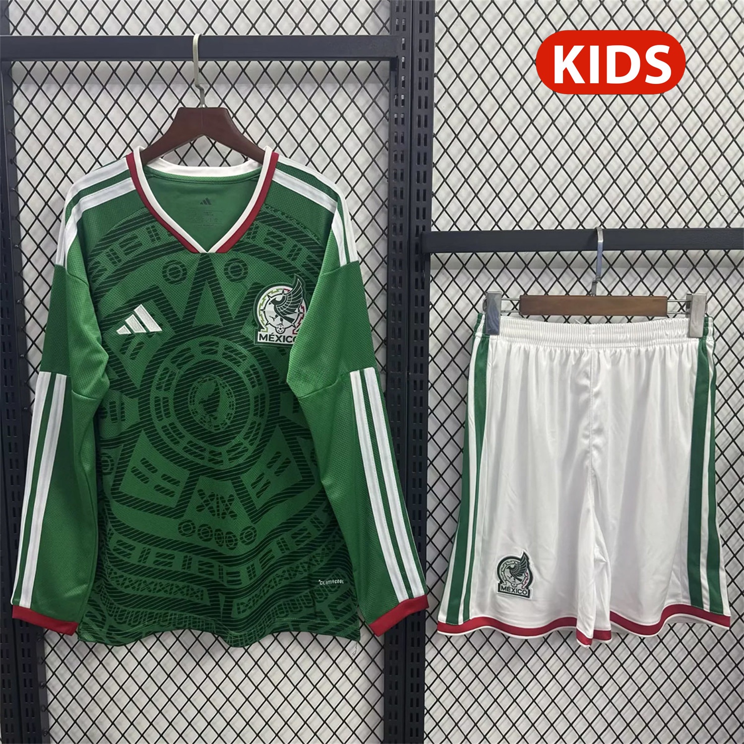 Mexico 2026 Home Long Sleeves Kids Kit - UnitedFutballJersey