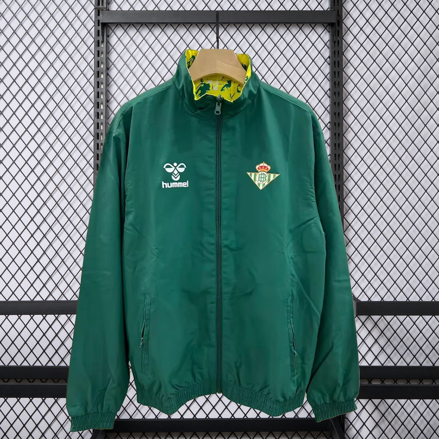 Real Betis 25-26 Double Sided Reversible Windbreaker - Green & Yellow - UnitedFutballJersey