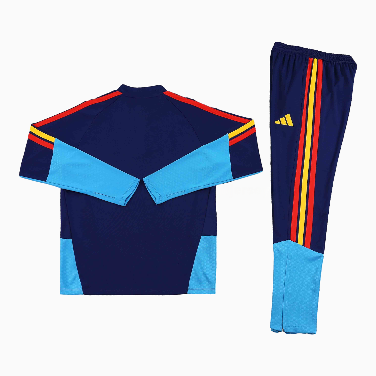 Spain 2026 Kids Long Sleeve Training Set - Deep Blue Top & Pants - UnitedFutballJersey