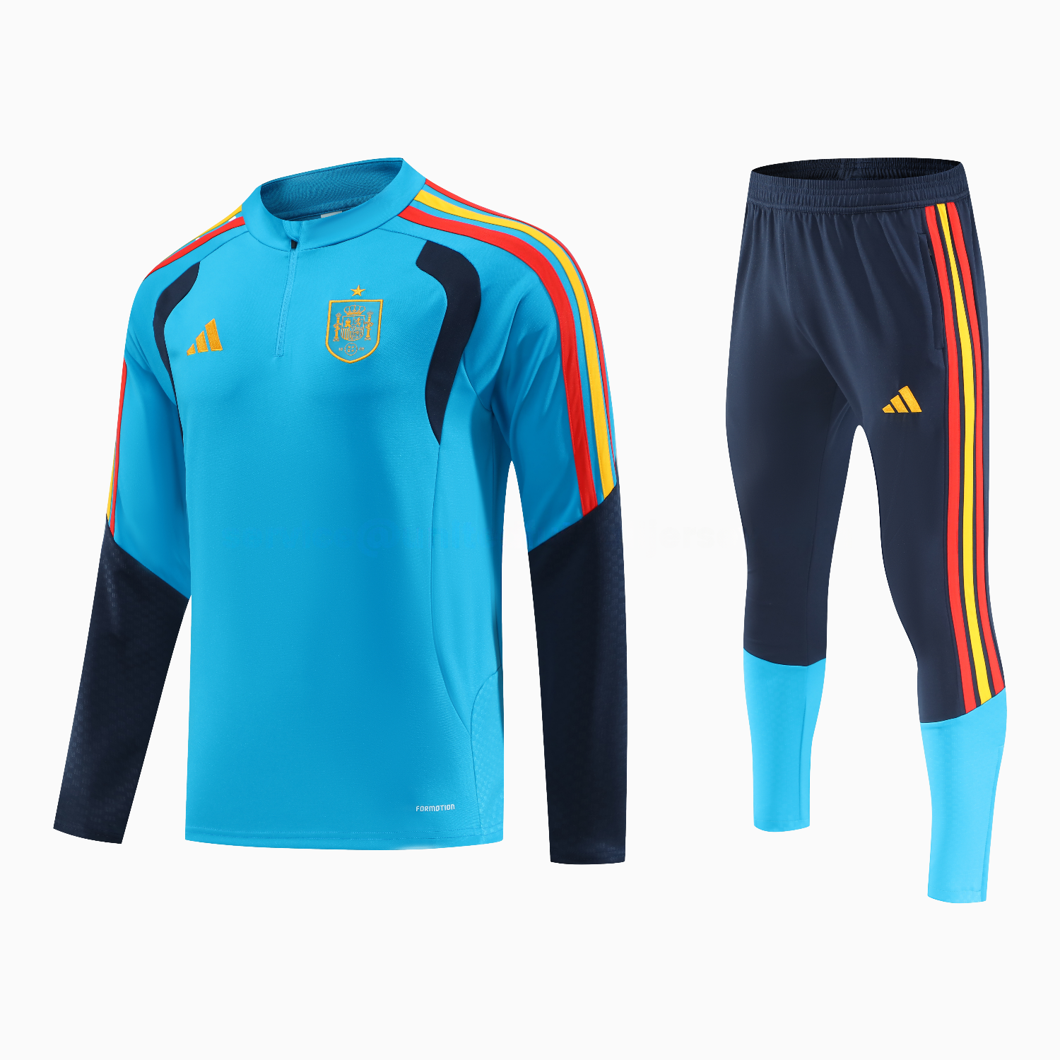 Spain 2026 Long Sleeve Training Set - Light Blue Top & Pants - UnitedFutballJersey