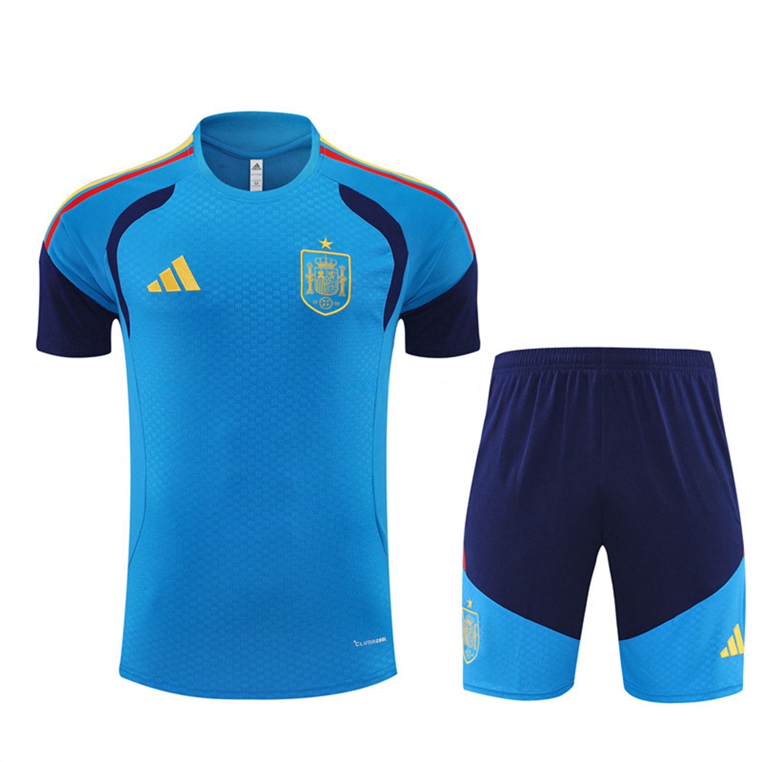 Spain 2026 Kids Short-Sleeve Training Set - Lake Blue Top & Shorts - UnitedFutballJersey
