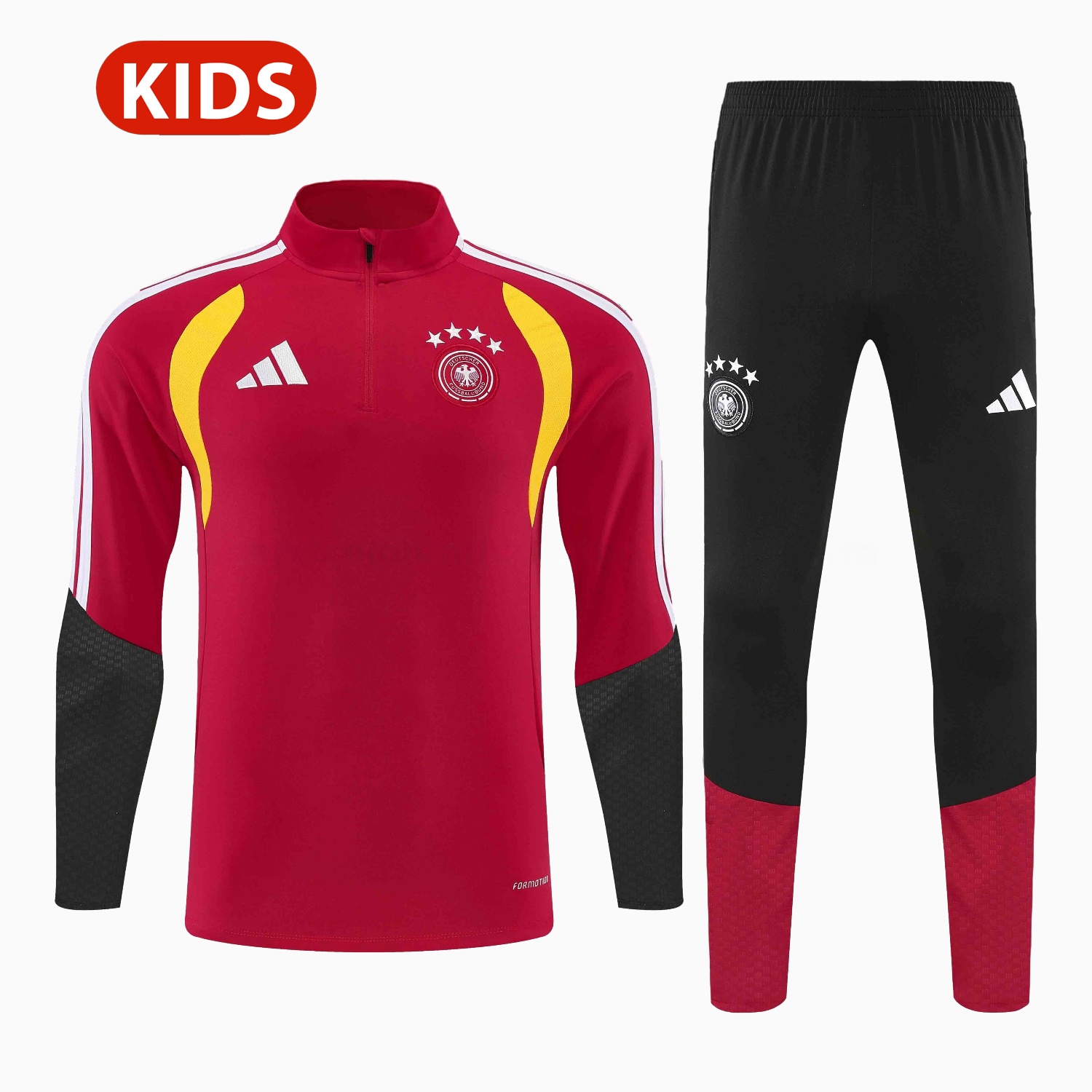 Germany 2026 Kids Long Sleeve Training Set - Red Top & Pants - UnitedFutballJersey