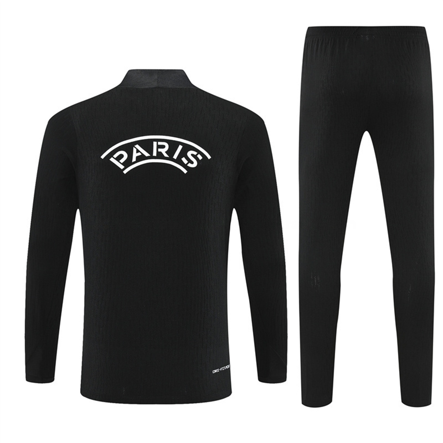 Paris Saint-Germain PSG 25-26 Jordan Kids Long Sleeve Training Set - Pure Black Top & Pants - UnitedFutballJersey