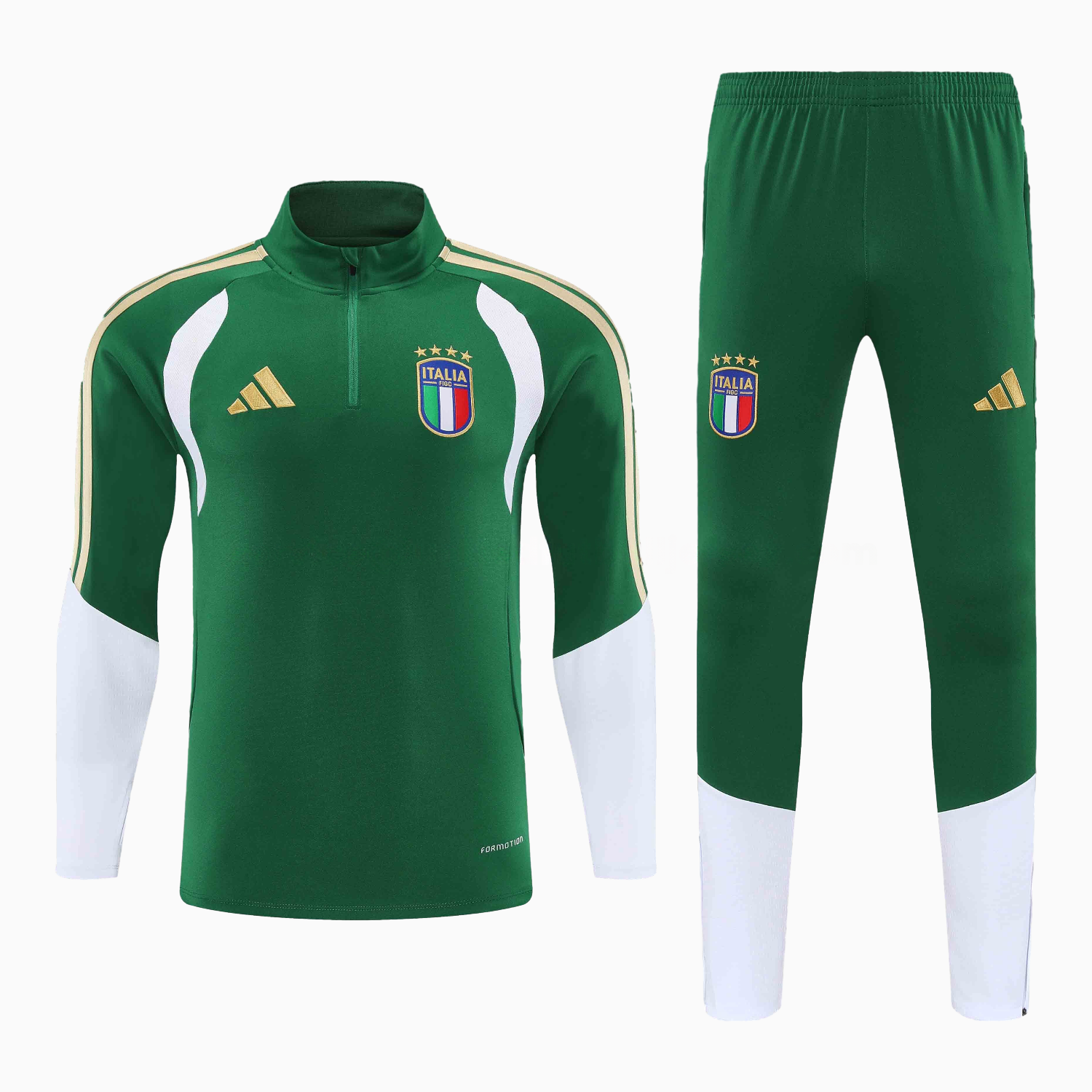 Italy 2026 Kids Long Sleeve Training Set - Green Top & Pants - UnitedFutballJersey
