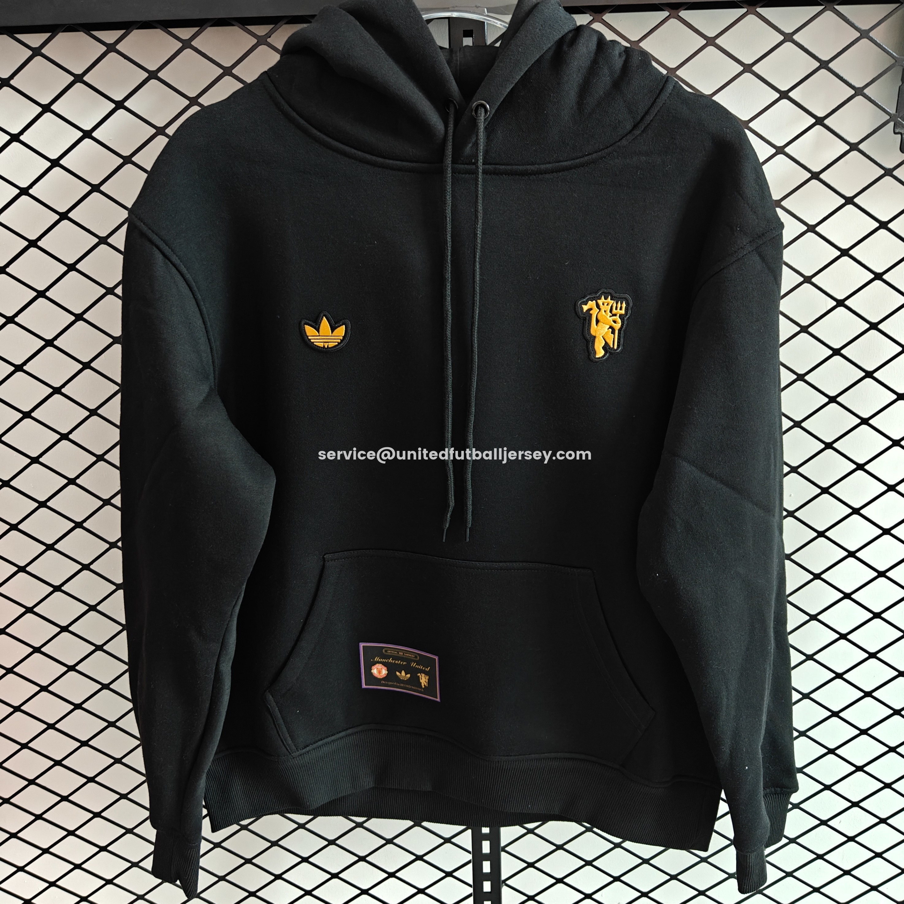 Manchester United 25-26 Originals Terrace Icon Unisex Pullover Hoodie with Yellow Logo - UnitedFutballJersey