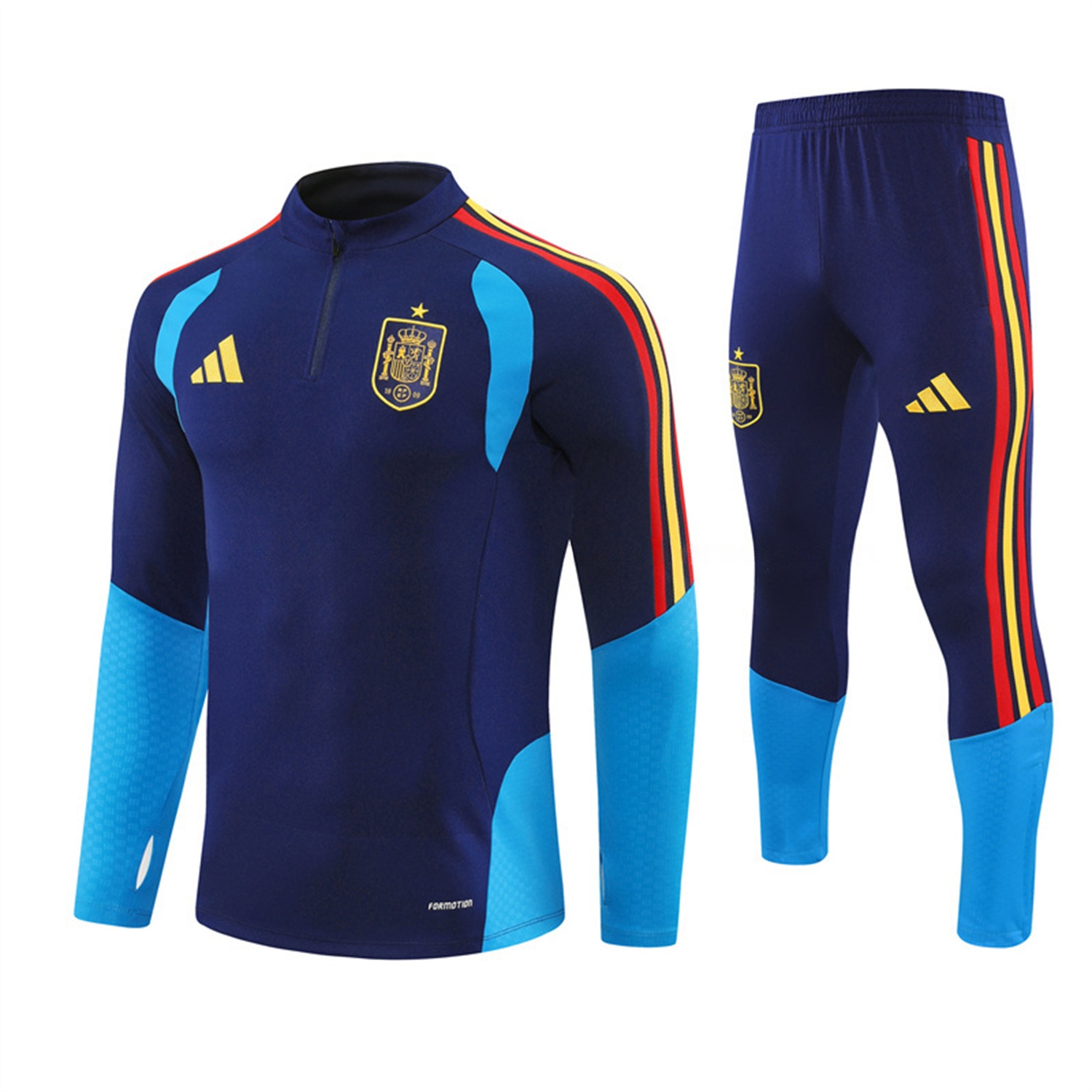 Spain 2026 Long Sleeve Training Set - Royal Blue Top & Pants - UnitedFutballJersey