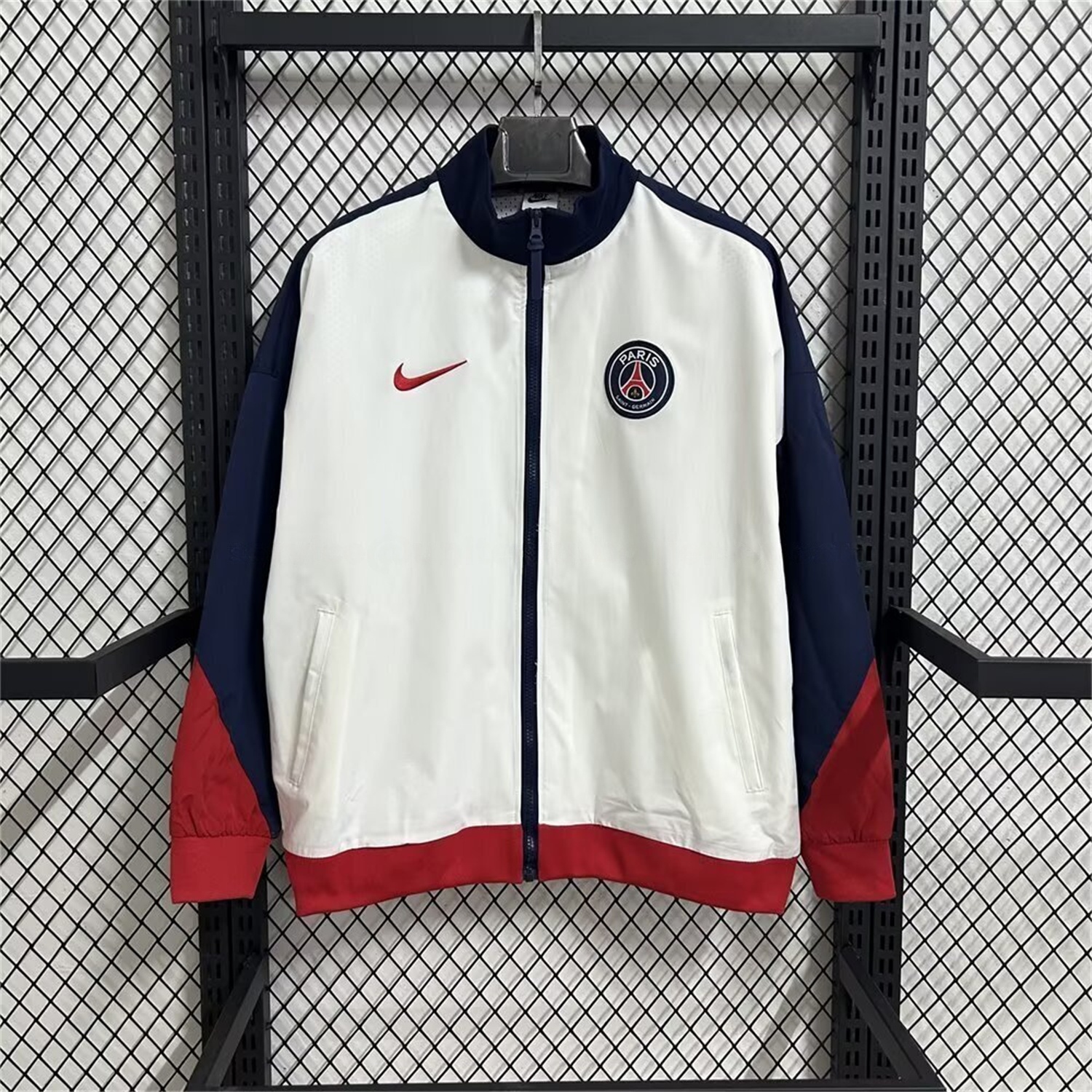 Paris Saint-Germain PSG 25-26 Windbreaker Jacket - White - UnitedFutballJersey