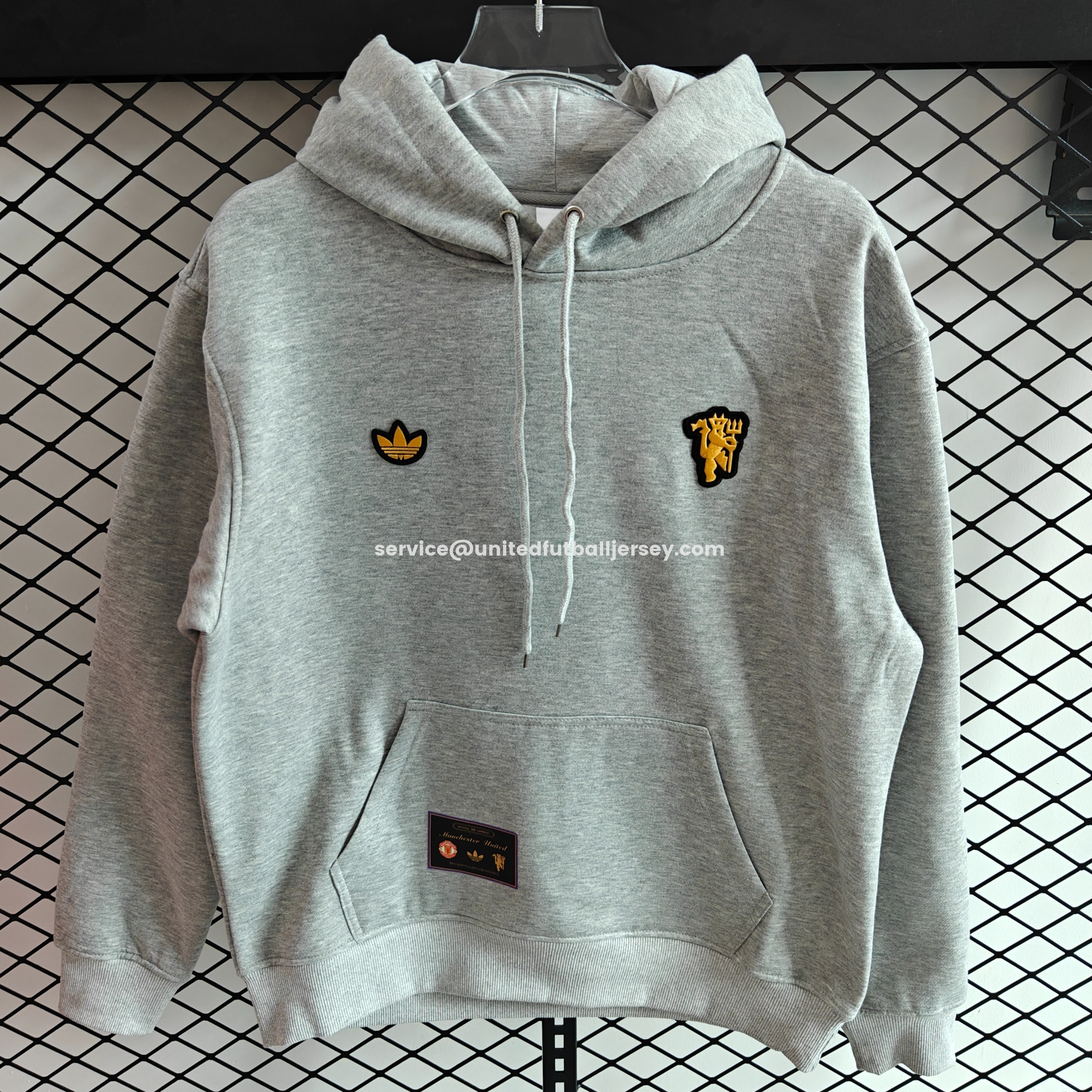 Manchester United 25-26 Originals Terrace Icon Unisex Pullover Hoodie with Yellow Logo - UnitedFutballJersey