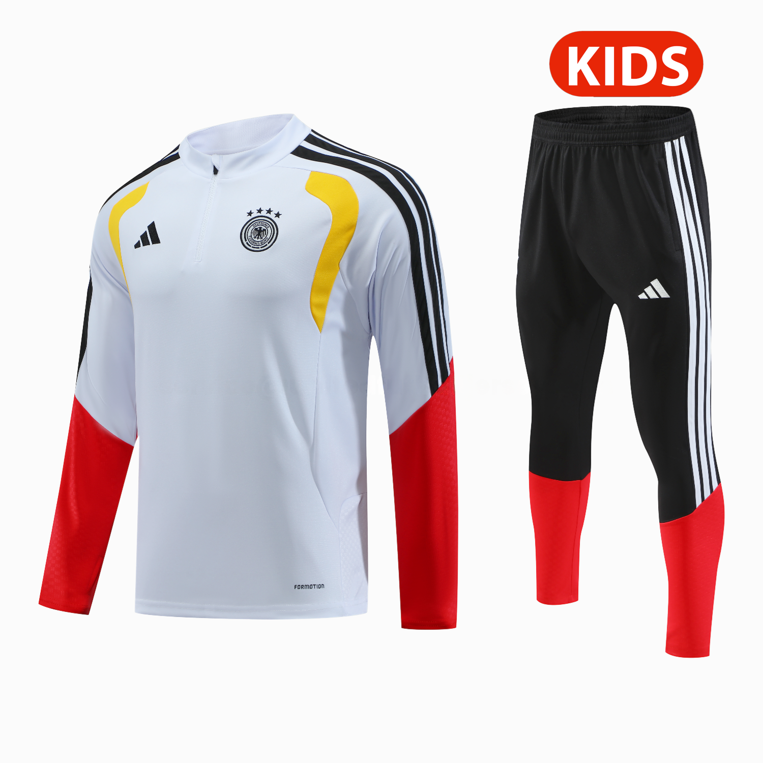 Germany 2026 Kids Long Sleeve Training Set - White Top & Pants - UnitedFutballJersey