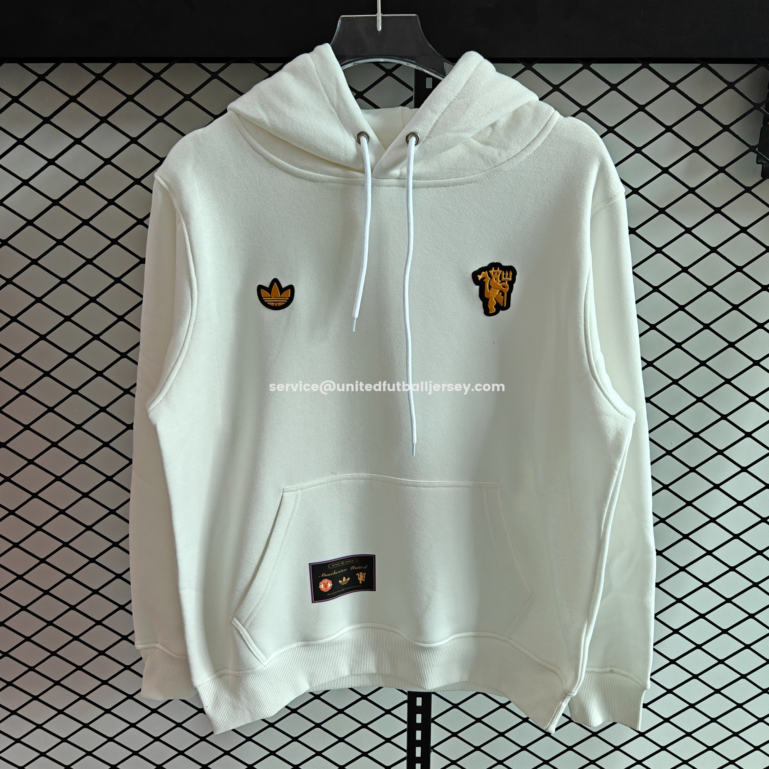 Manchester United 25-26 Originals Terrace Icon Unisex Pullover Hoodie with Yellow Logo - UnitedFutballJersey