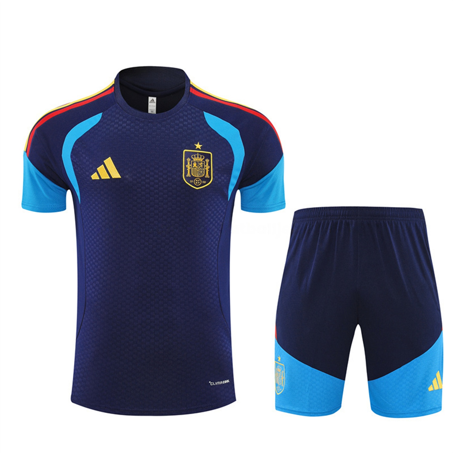 Spain 2026 Short-Sleeve Training Set - Royal Blue Top & Shorts - UnitedFutballJersey