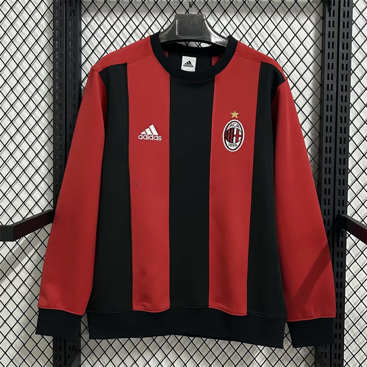 AC Milan Red Black Stripes Unisex Pullover Hoodieullover Hoodie - UnitedFutballJersey