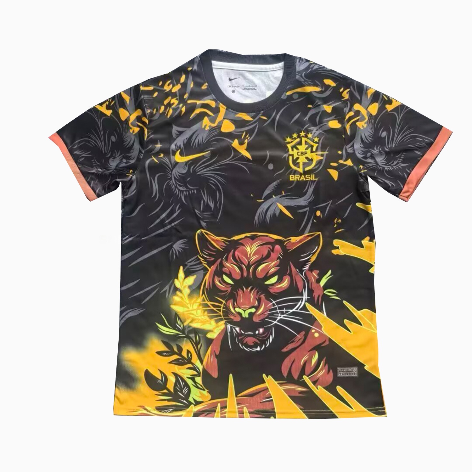 Brazil 25-26 Leopard Yellow And Black Jersey - Fans Version - UnitedFutballJersey