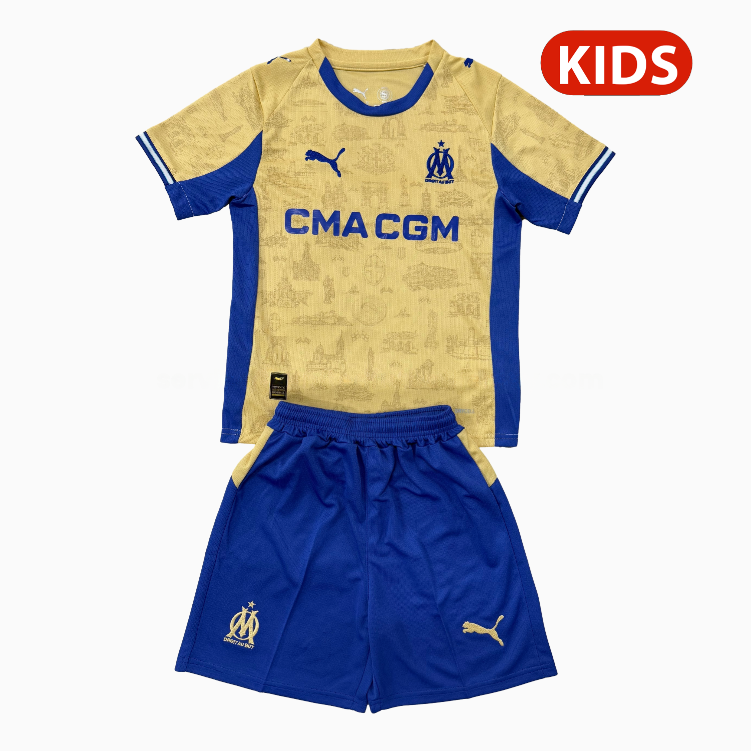 Marseille 25-26 Fourth Kids Kit - UnitedFutballJersey