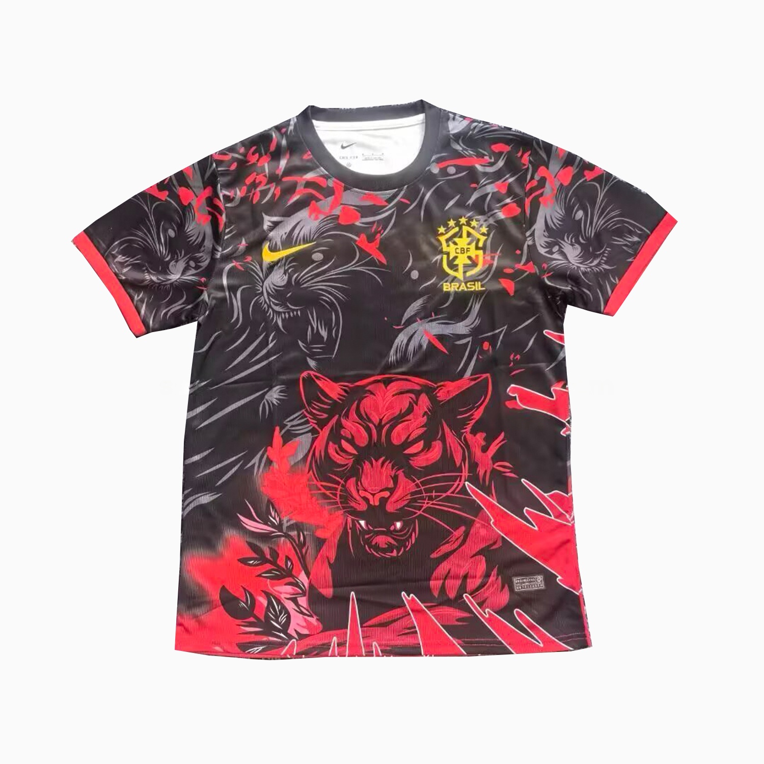 Brazil 25-26 Leopard Red And Black Jersey - Fans Version - UnitedFutballJersey