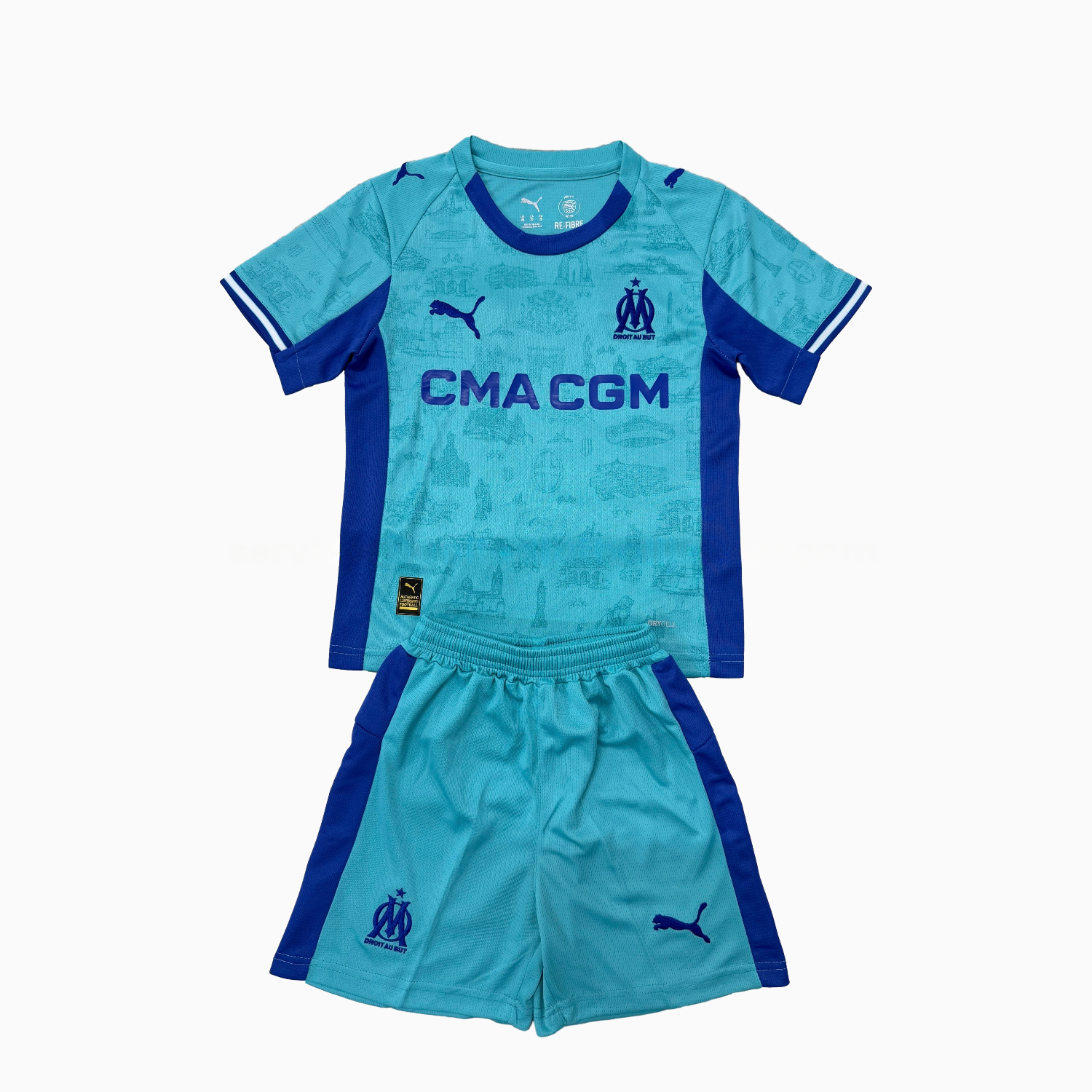 Marseille 25-26 Blue Goalkeeper Men's Adult Jersey Set - Fans Version - UnitedFutballJersey