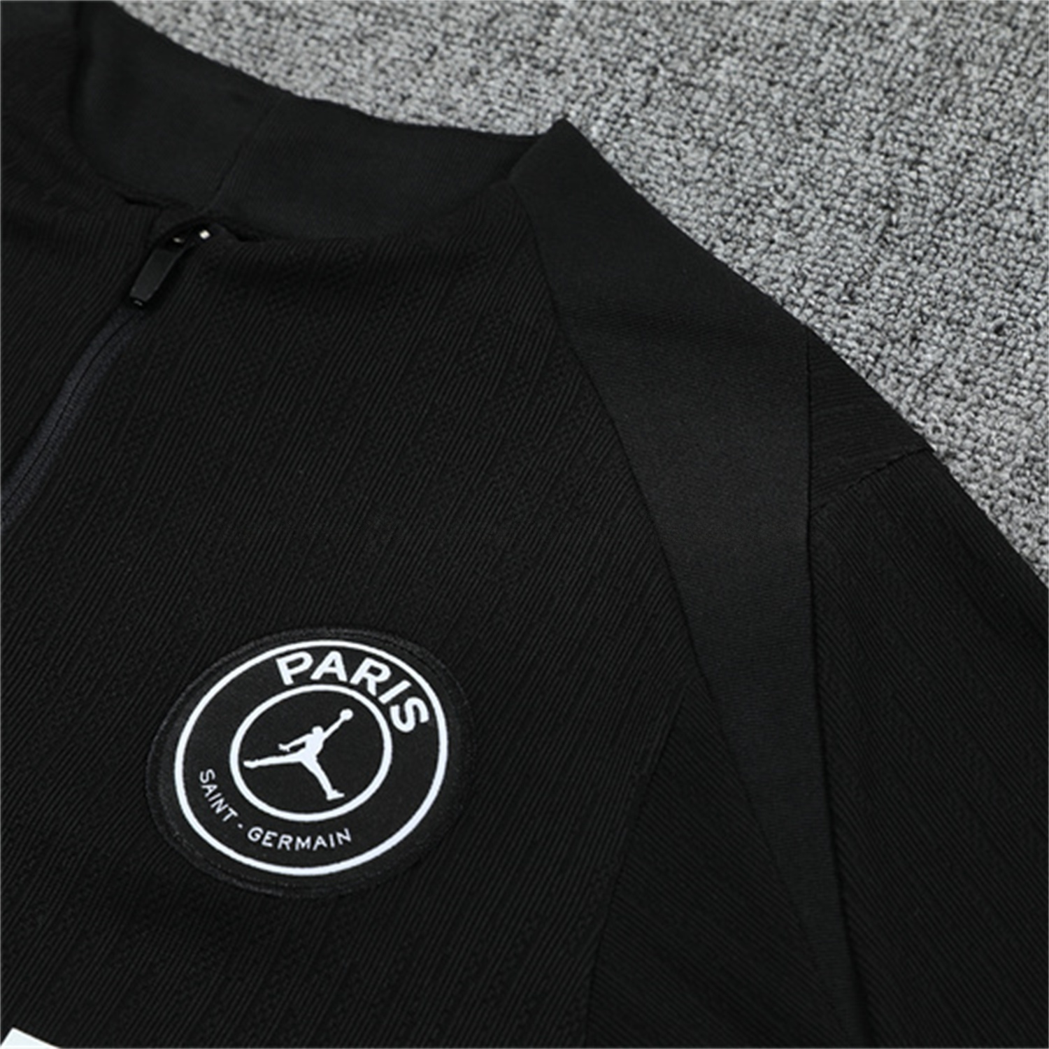 Paris Saint-Germain PSG 25-26 Jordan Long Sleeve Training Set - Pure Black Top & Pants - UnitedFutballJersey
