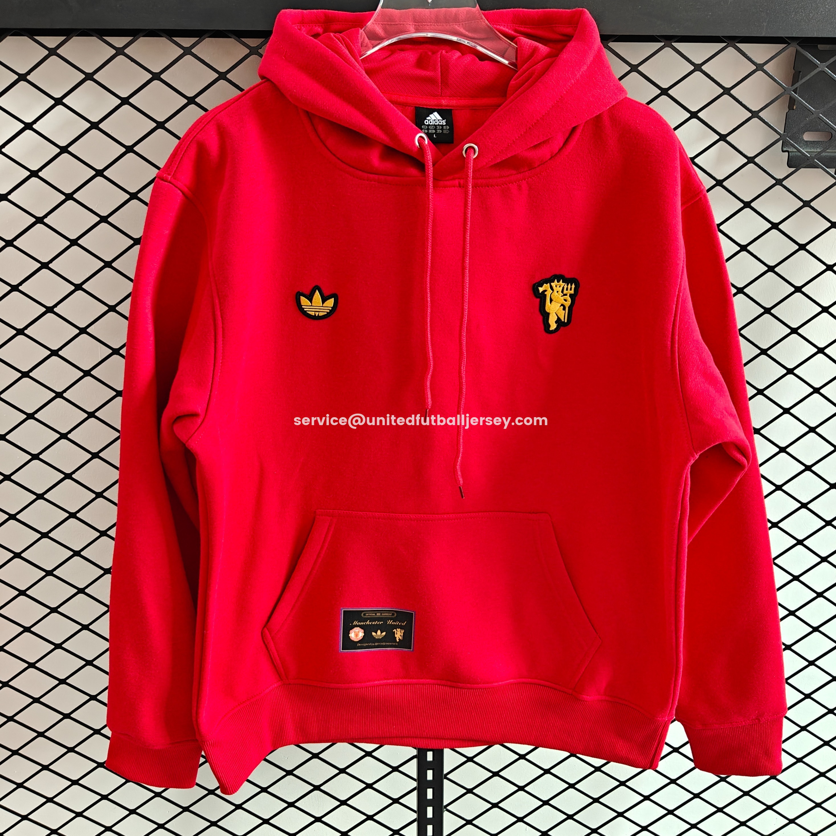 Manchester United 25-26 Originals Terrace Icon Unisex Pullover Hoodie with Yellow Logo - UnitedFutballJersey