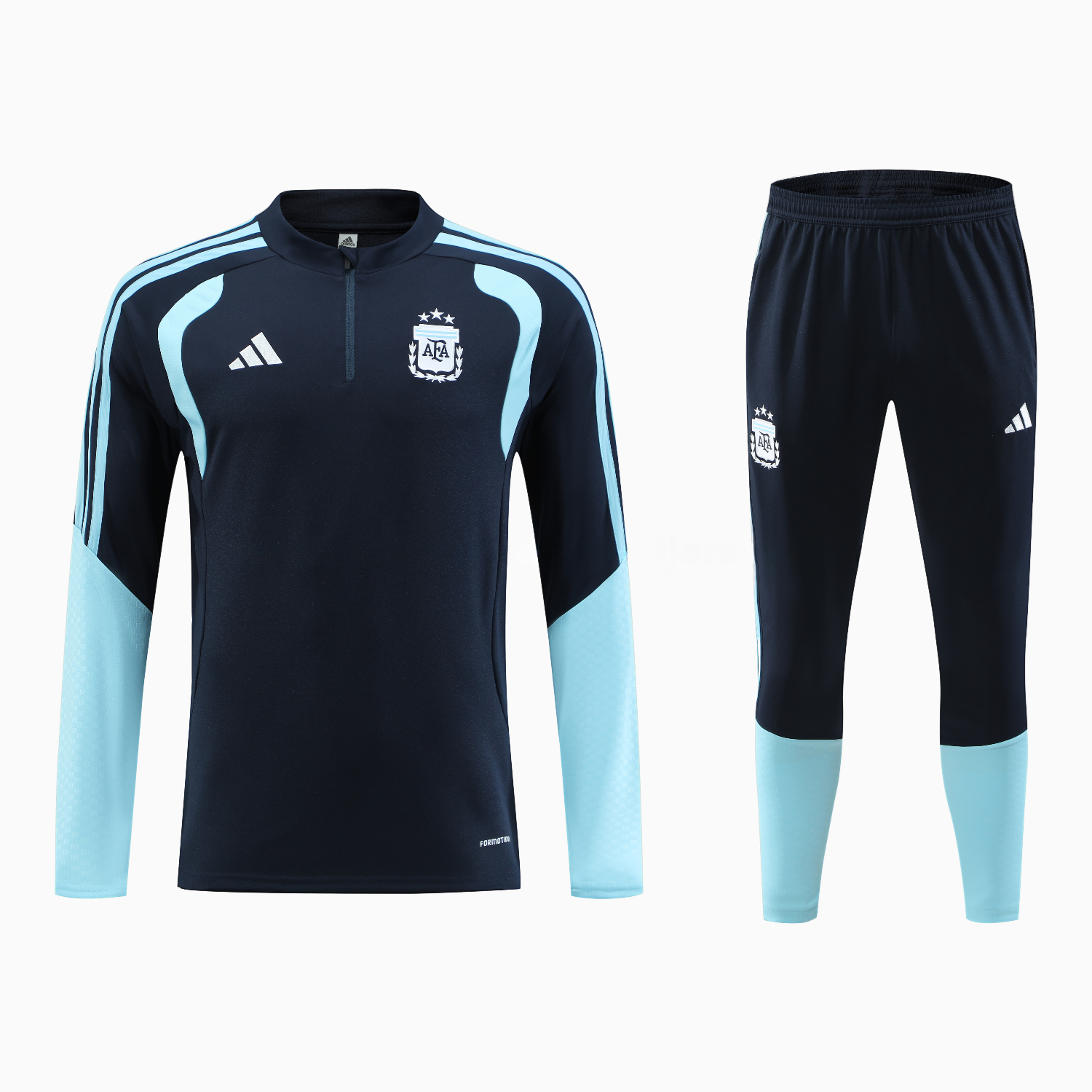 Argentina 2026 Kids Long Sleeve Training Set - Blue Black Top & Pants - UnitedFutballJersey