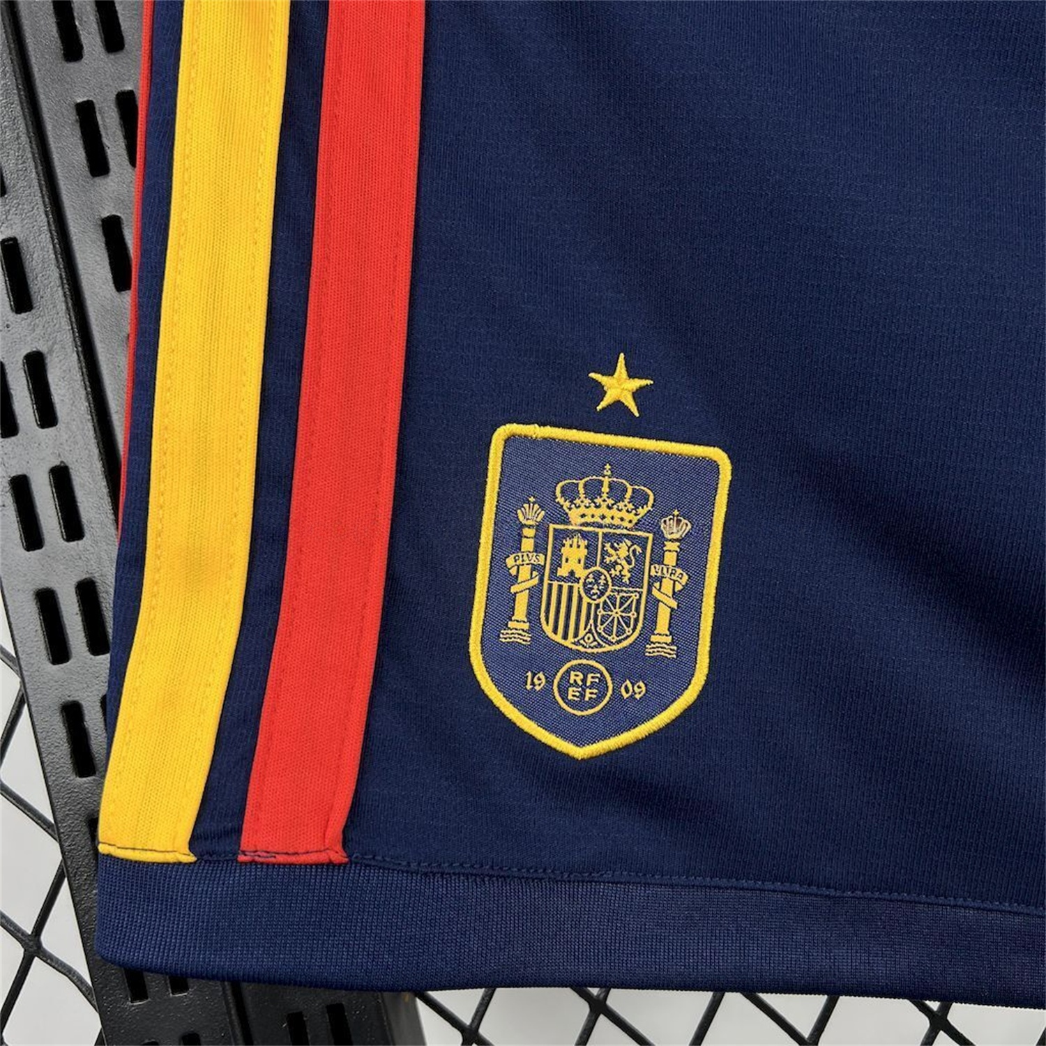 Spain 2026 Home Dark Blue Shorts - Fans Version - UnitedFutballJersey
