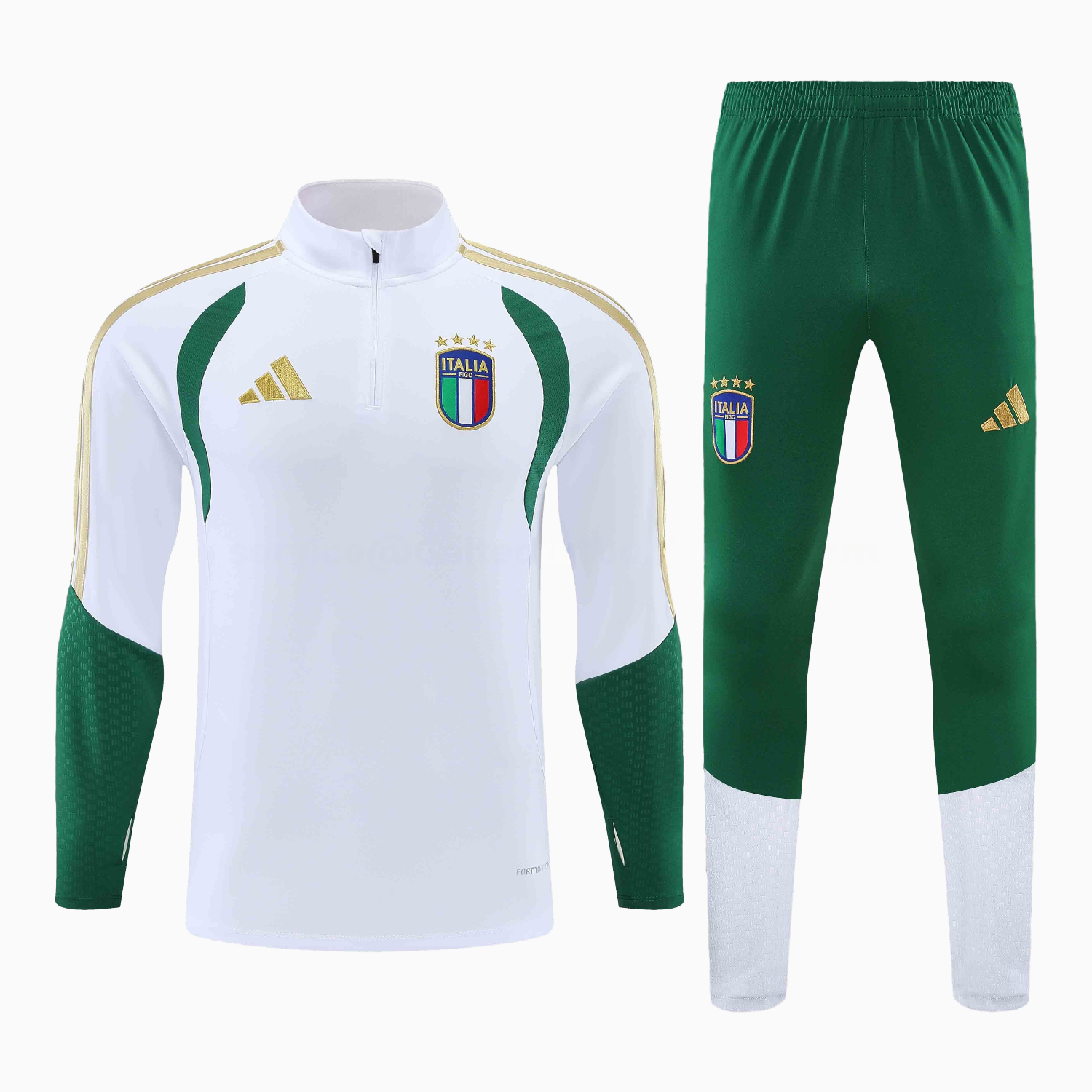 Italy 2026 Kids Long Sleeve Training Set - White Top & Pants - UnitedFutballJersey