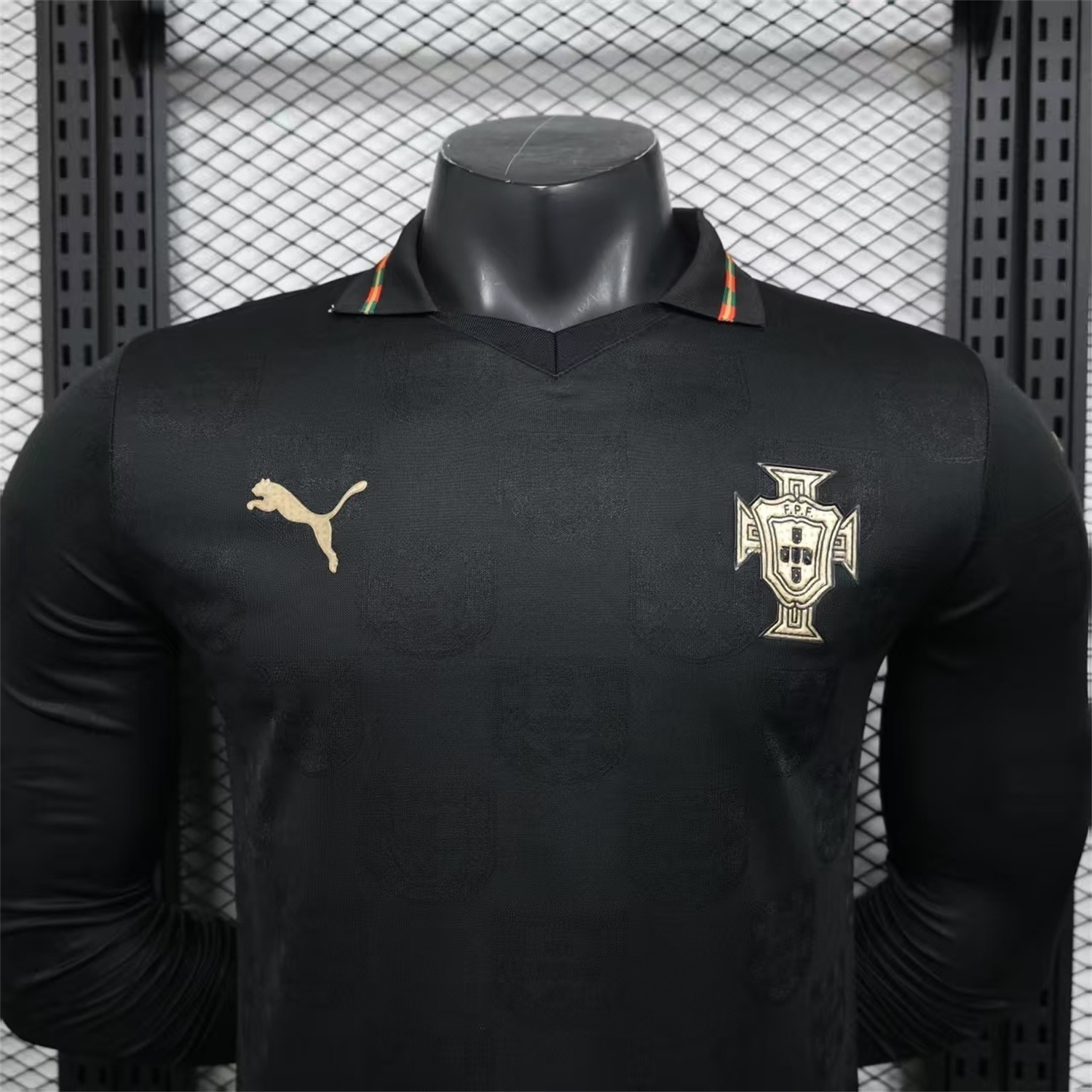 Portugal 2026 Away Black Long Sleeves Jersey - Player Version - UnitedFutballJersey