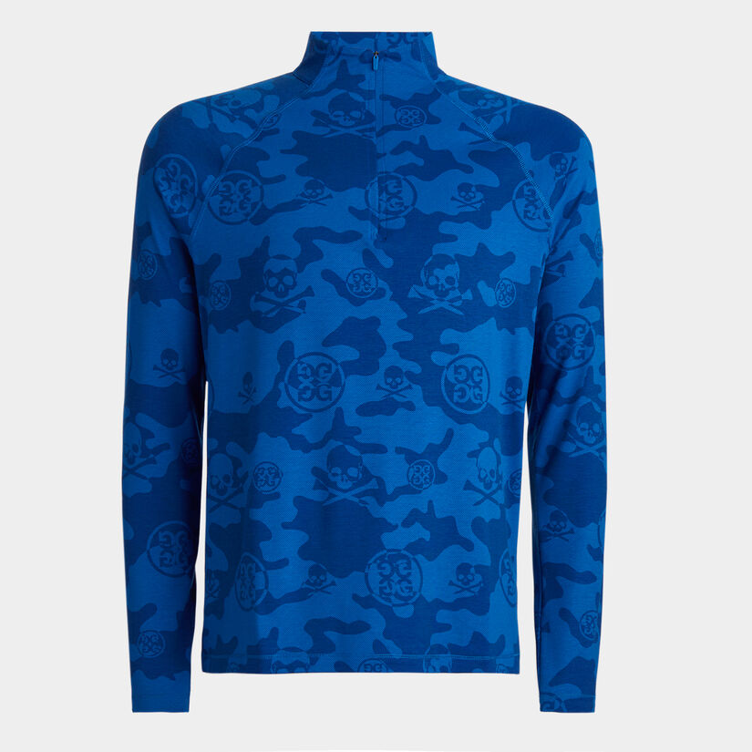 EXPLODED ICON CAMO LUXE QUARTER ZIP MID LAYER