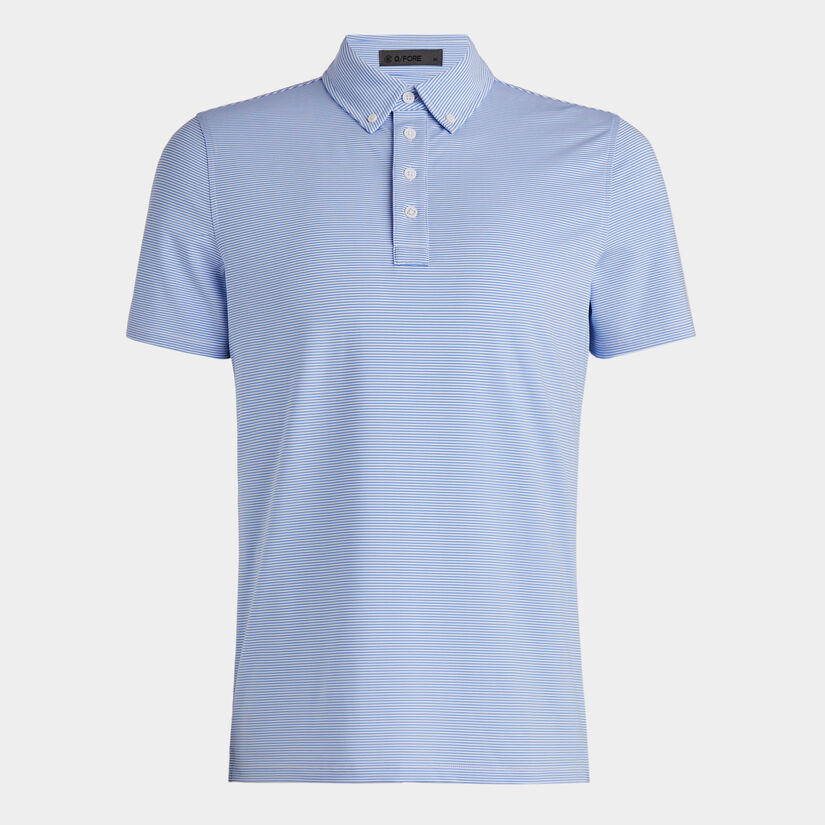 FEEDER STRIPE TECH JERSEY BUTTON DOWN COLLAR POLO