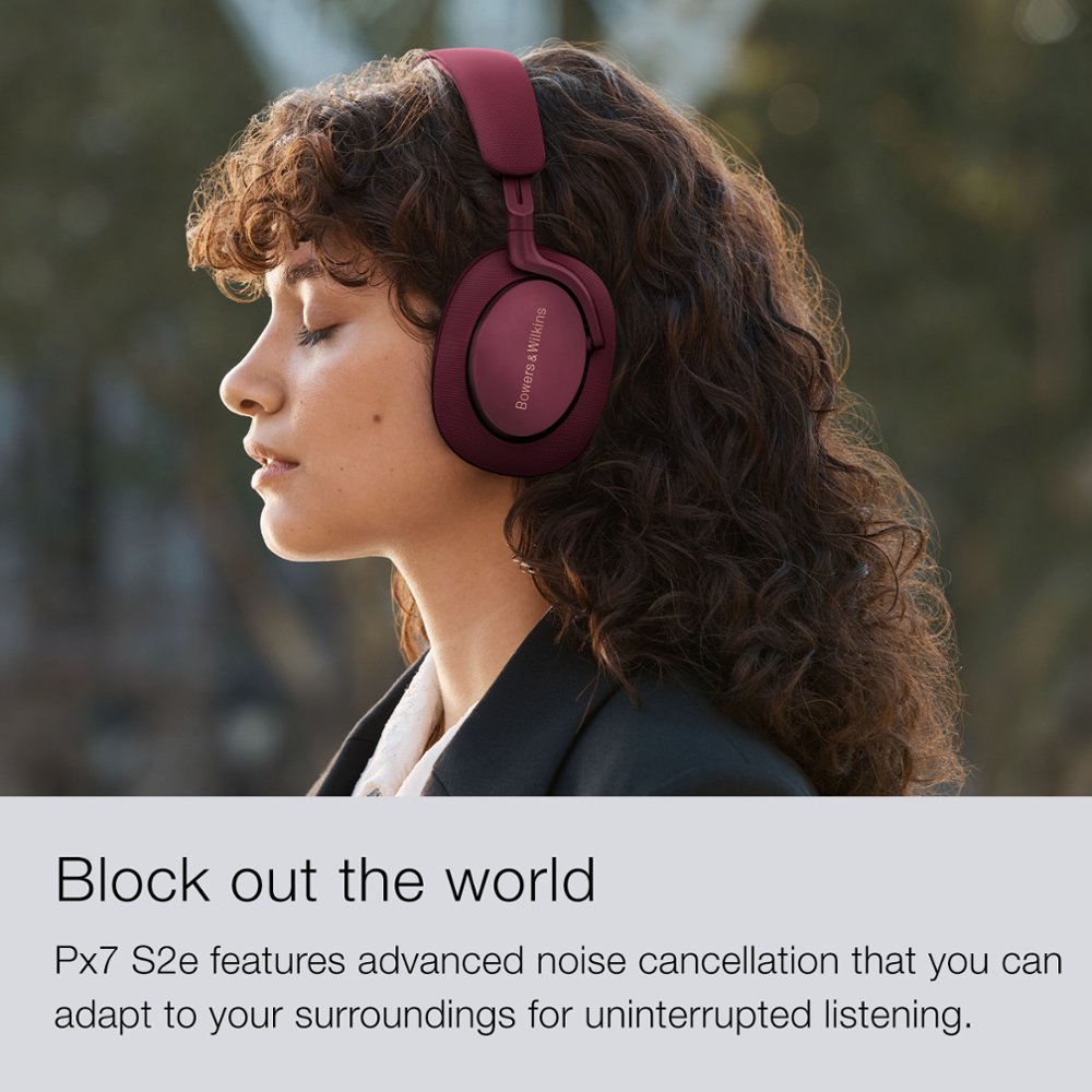 Bowers & Wilkins - Px7 S2e Wireless Noise Cancelling Over-the-Ear Headphones - Ruby Red