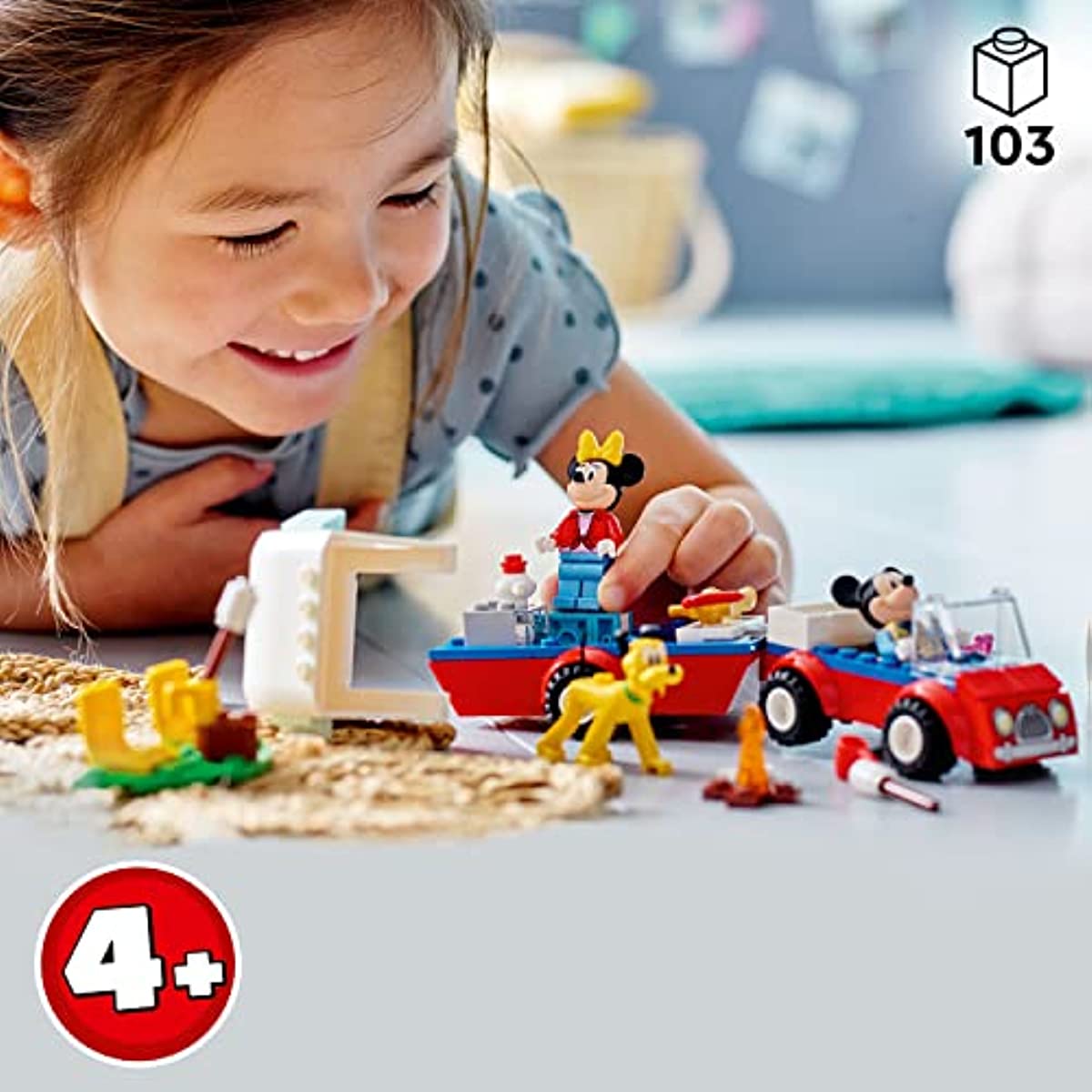 LEGO Disney Mickey and Friends – Mickey Mouse and Minnie Mouse's Camping Trip 10777 Building Toy Set for Preschool Kids, Girls, and Boys Ages 4+ (103 Pieces)