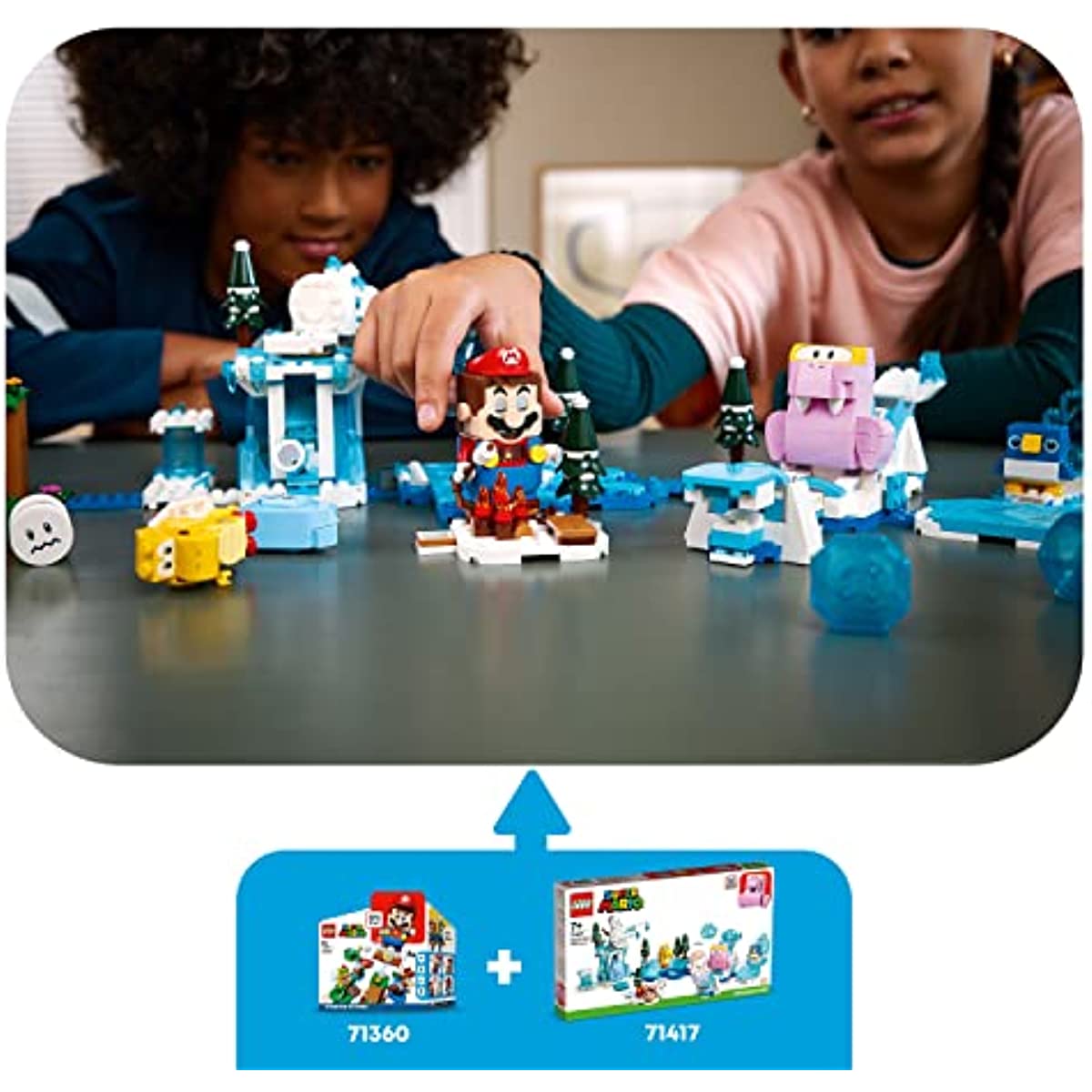 LEGO Super Mario Fliprus Snow Adventure Expansion Set 71417, Toy for Kids to Combine with Starter Course, with Freezie and Baby Penguin Figures