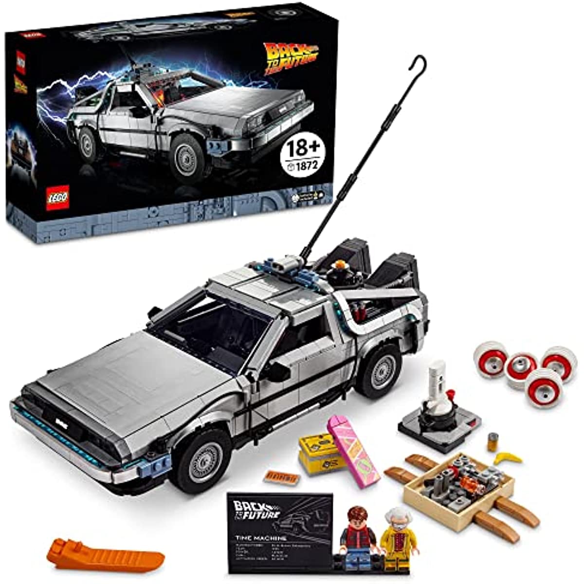 LEGO Icons Back to The Future Time Machine 10300 Building Set for Adults (1872 Pieces)