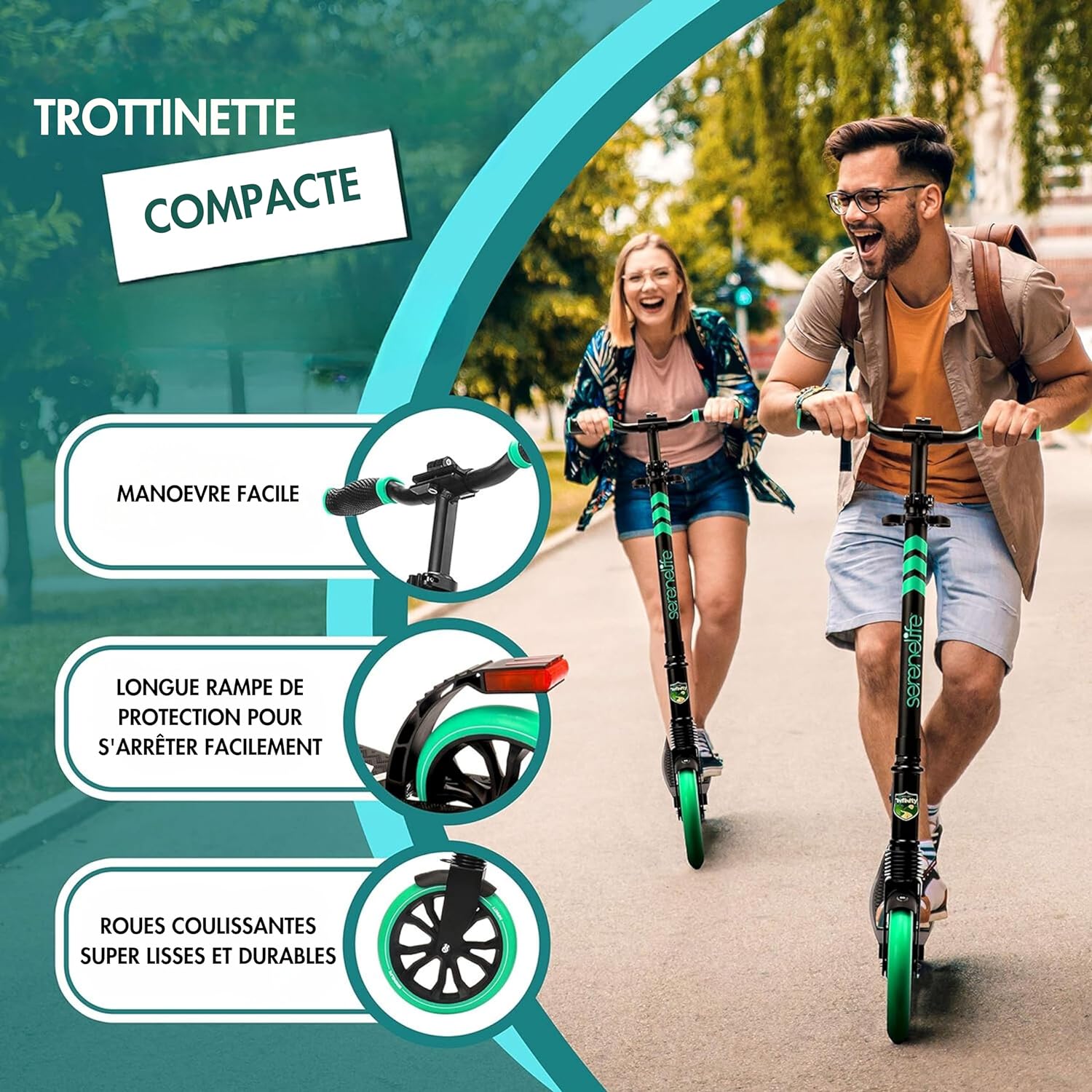 10 Colors Freestyle Scooter, Adult and Teen Scooter - Adjustable Height, All Terrain Scooter with Large Wheels and Suspension, Foldable Scooter with Easy Maneuver