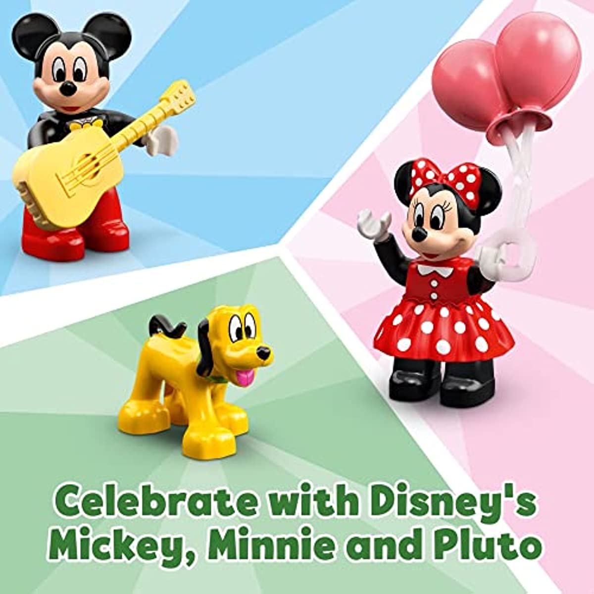 LEGO DUPLO Disney Mickey & Minnie Birthday Train 10941, Building Toys for Toddlers with Number Bricks, Cake and Balloons, 2 Year Old Girls & Boys Gifts