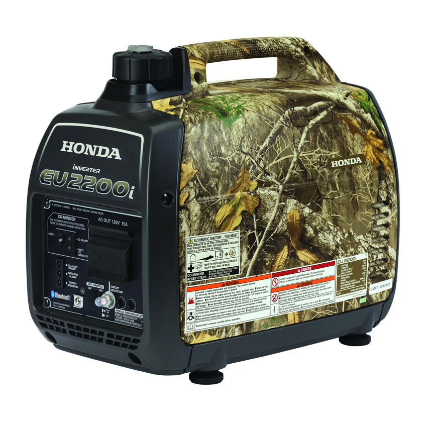 Honda EU2200i Camo 2200 watt 120V inverter generator, camo style, with CO-MINDER™