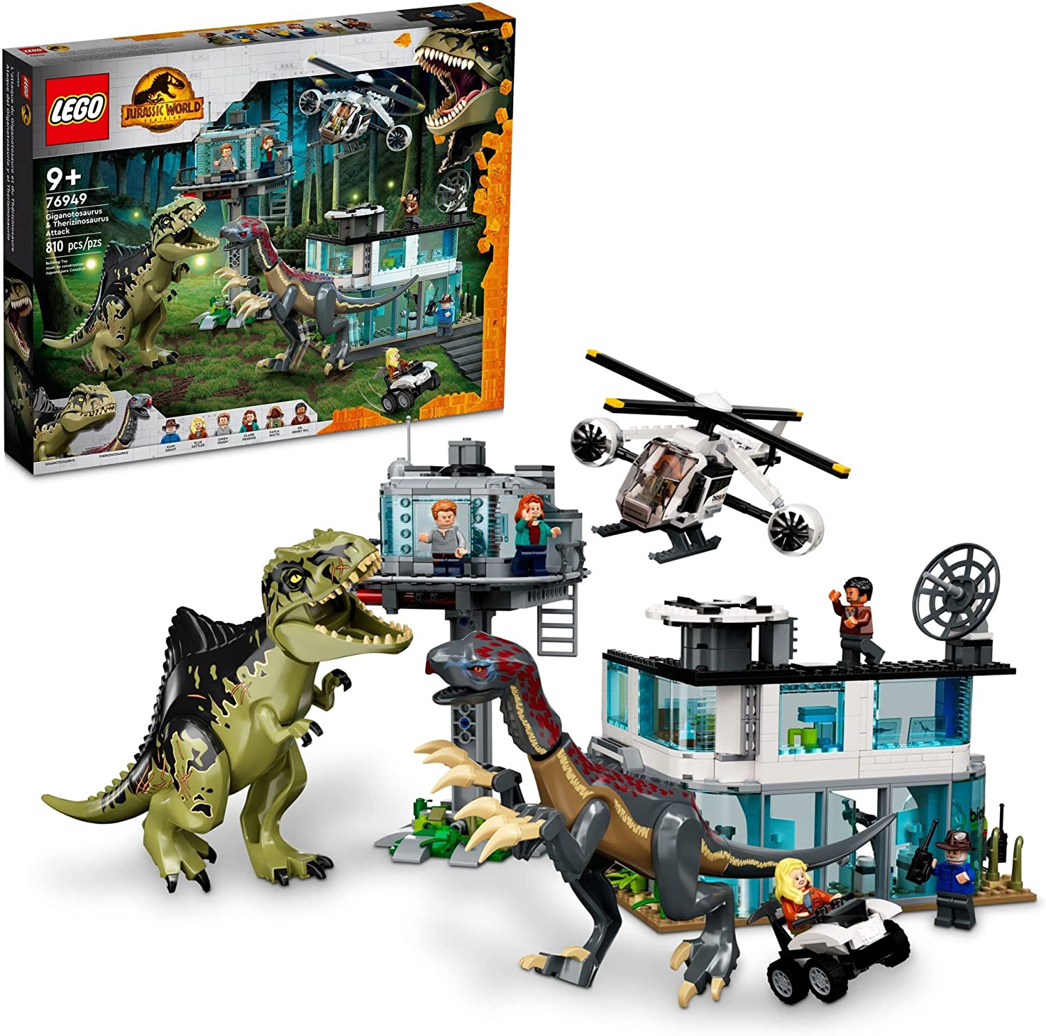 LEGO Jurassic World Dominion Giganotosaurus & Therizinosaurus Attack 76949 Building Toy Set for Kids, Boys, and Girls Ages 9+ (810 Pieces)