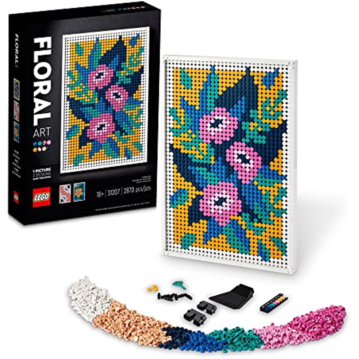 LEGO Art Floral Art 31207 Botanical Building Set; Wall Decor DIY Kit for Adults (2,870 Pieces)