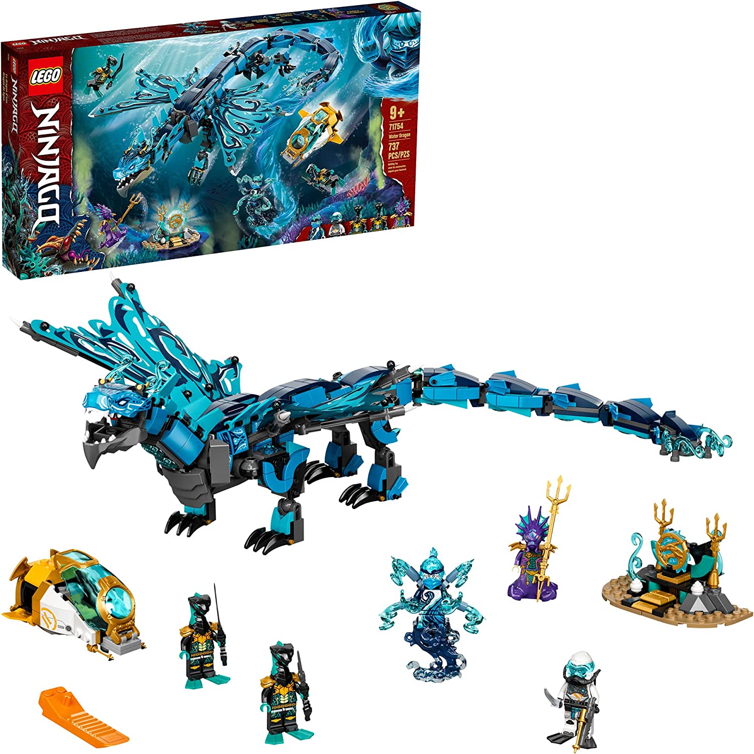 LEGO Ninjago Water Dragon 71754 Building Toy Set for Kids, Boys, and Girls Ages 9+ (737 Pieces)