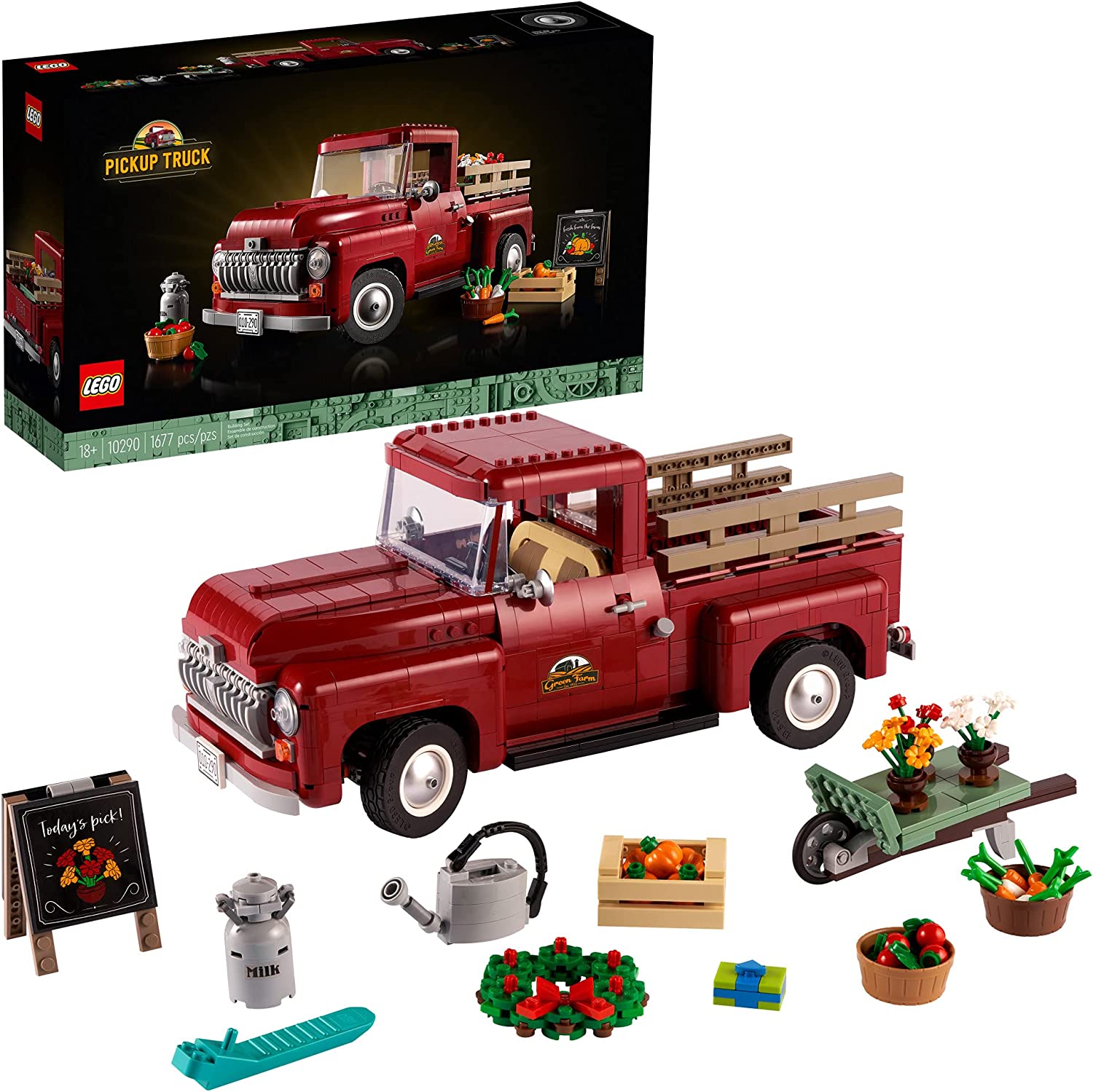 LEGO Icons Pickup Truck 10290 Building Set for Adults (1677 Pieces)