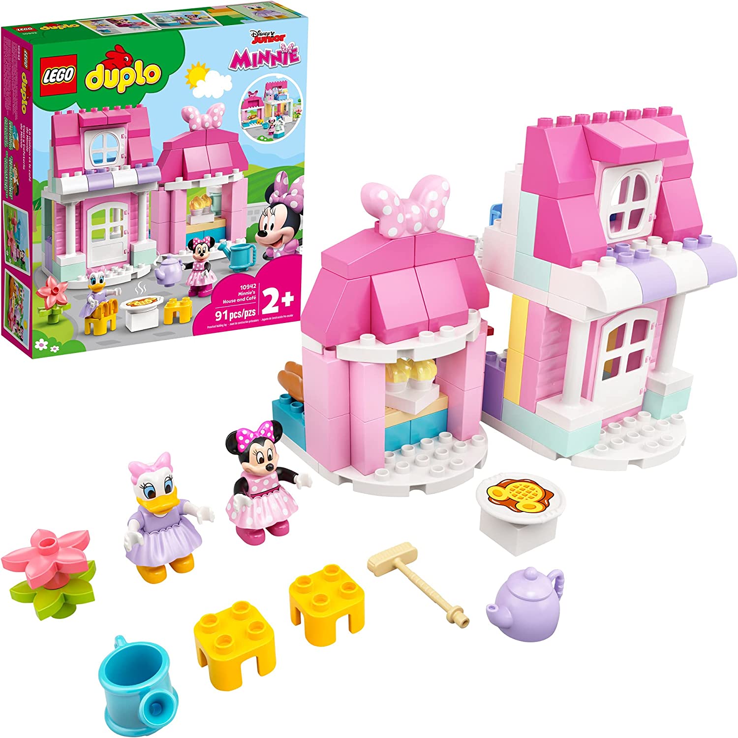 LEGO DUPLO Disney Minnie's House and Café 10942 Dollhouse Building Toy for Kids, Boys and Girls, with Minnie Mouse and Daisy Duck (91 Pieces)