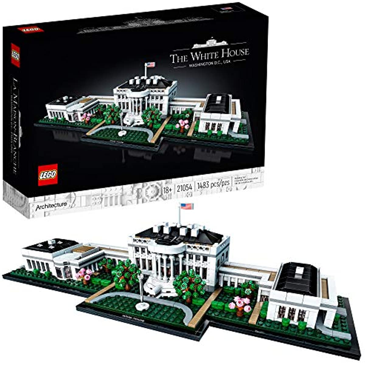 LEGO Architecture Collection: The White House 21054 Model Building Kit, Creative Building Set for Adults, A Revitalizing DIY Project and Great Gift for Any Hobbyists (1,483 Pieces)