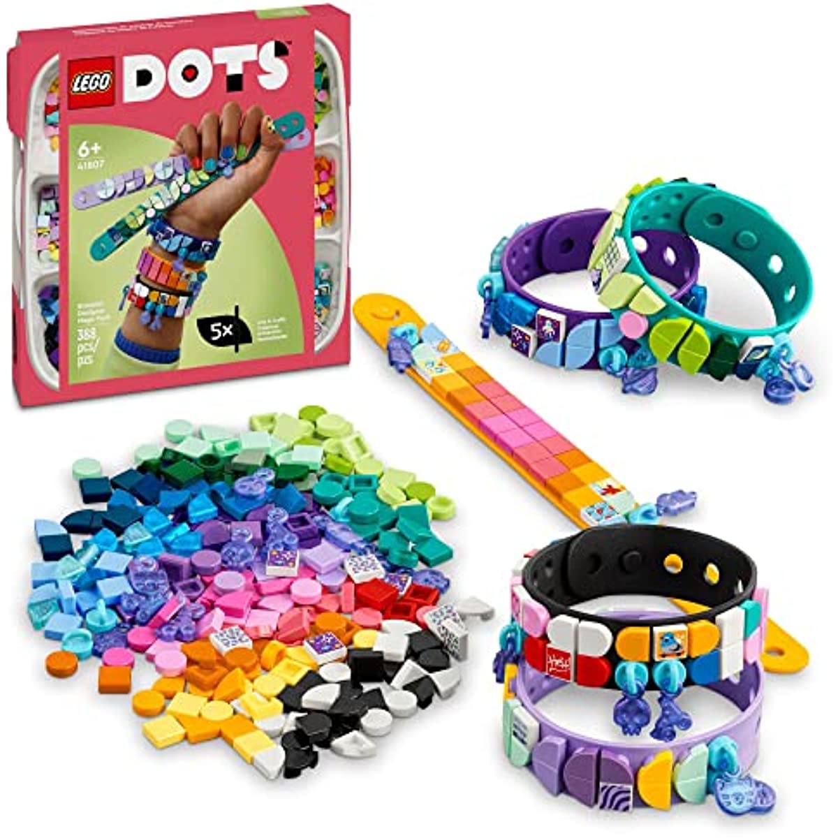 LEGO DOTS Bracelet Designer Mega Pack 41807, 5in1 DIY Creative Toy, Friendship Jewelry Making Kit for Girls & Boys, Birthday Gift, Easter Gift Idea and Basket Stuffer